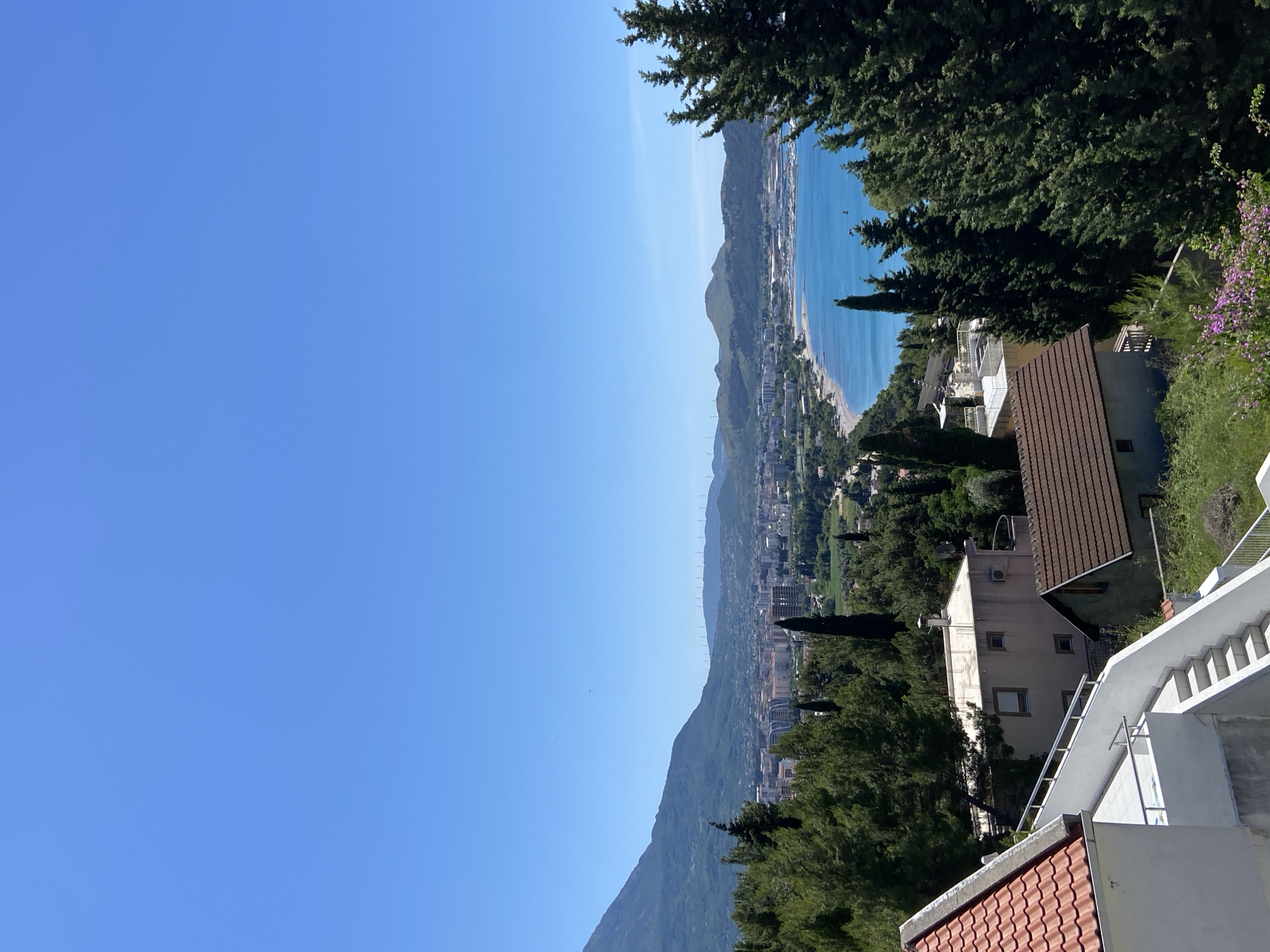 Clear morning views captured of Šušanj coastal town, Montenegro