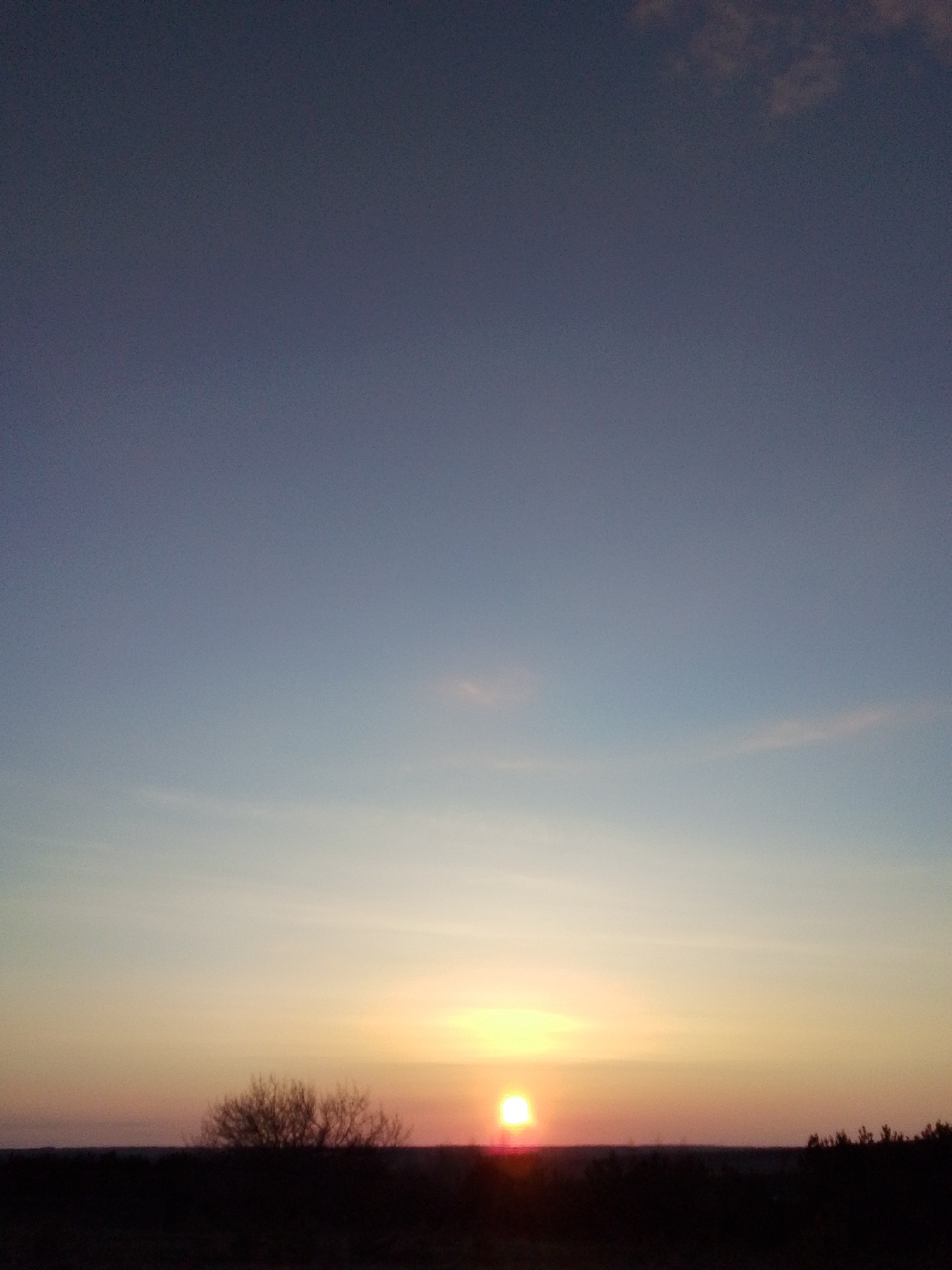 Sunset captured over rural Khlevnoye, Russia countryside landscape