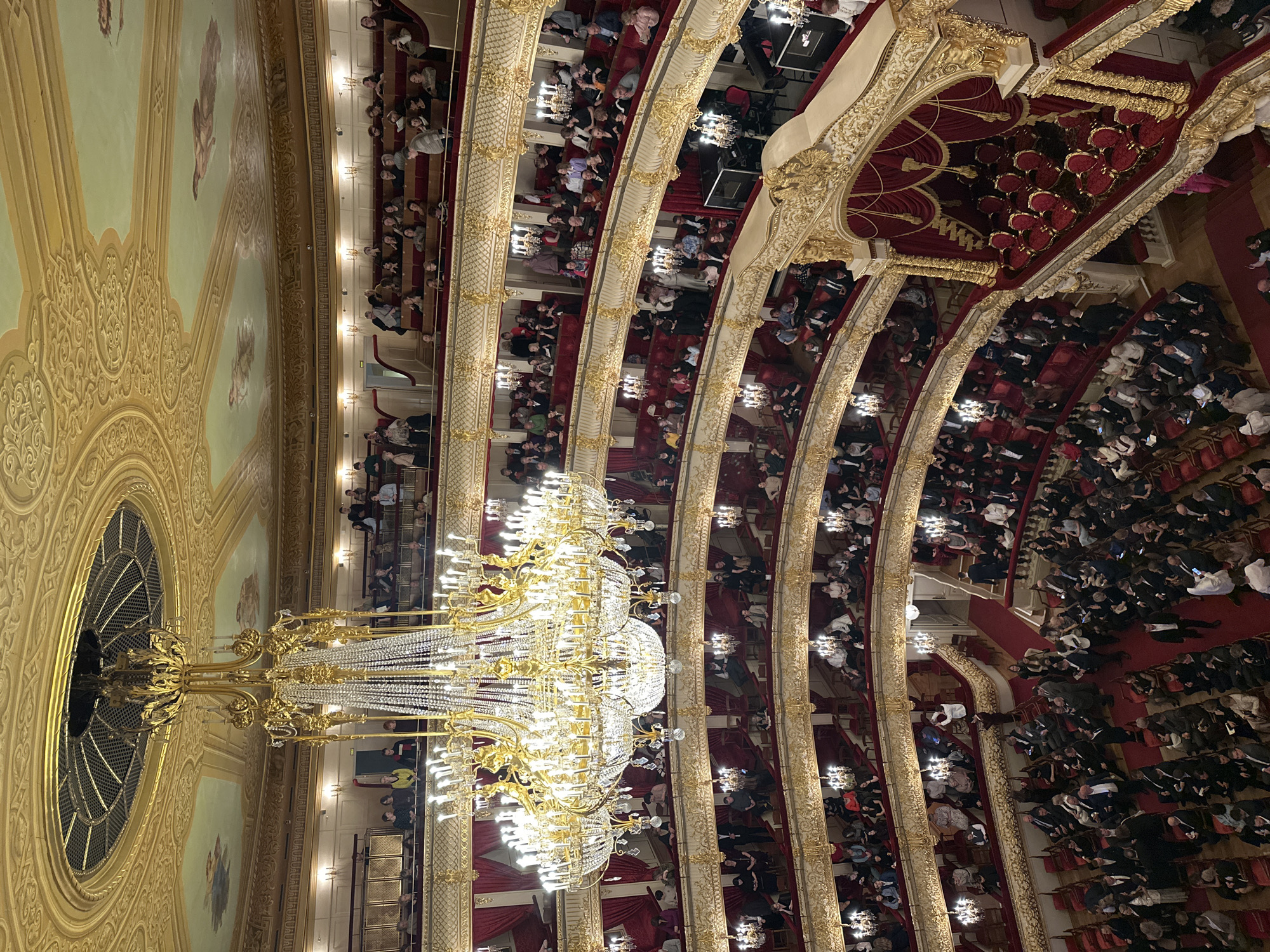 Grand Moscow theater interior photographed from elevated position