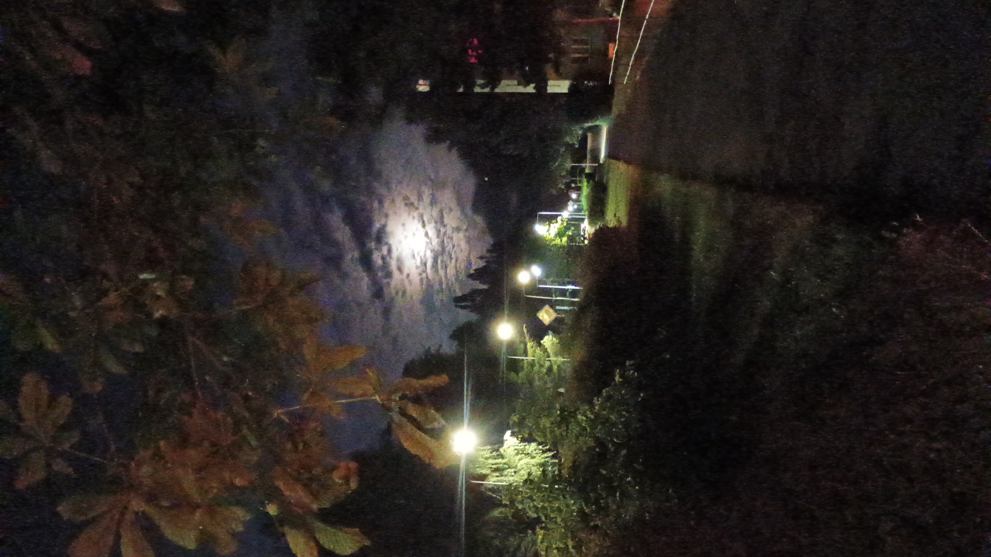 Moonlit night sky over a quiet Sokolov neighborhood