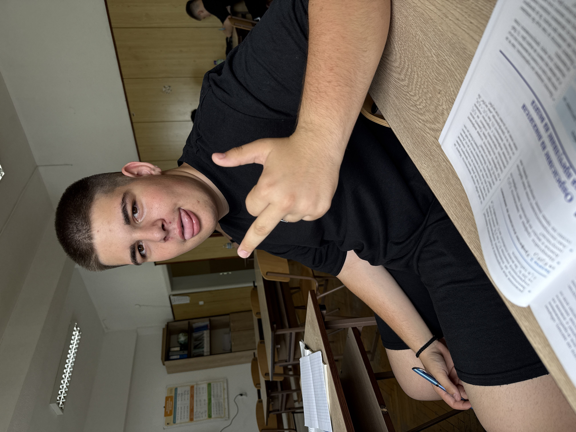 Student documented during classroom activities in Nova Zagora, Bulgaria