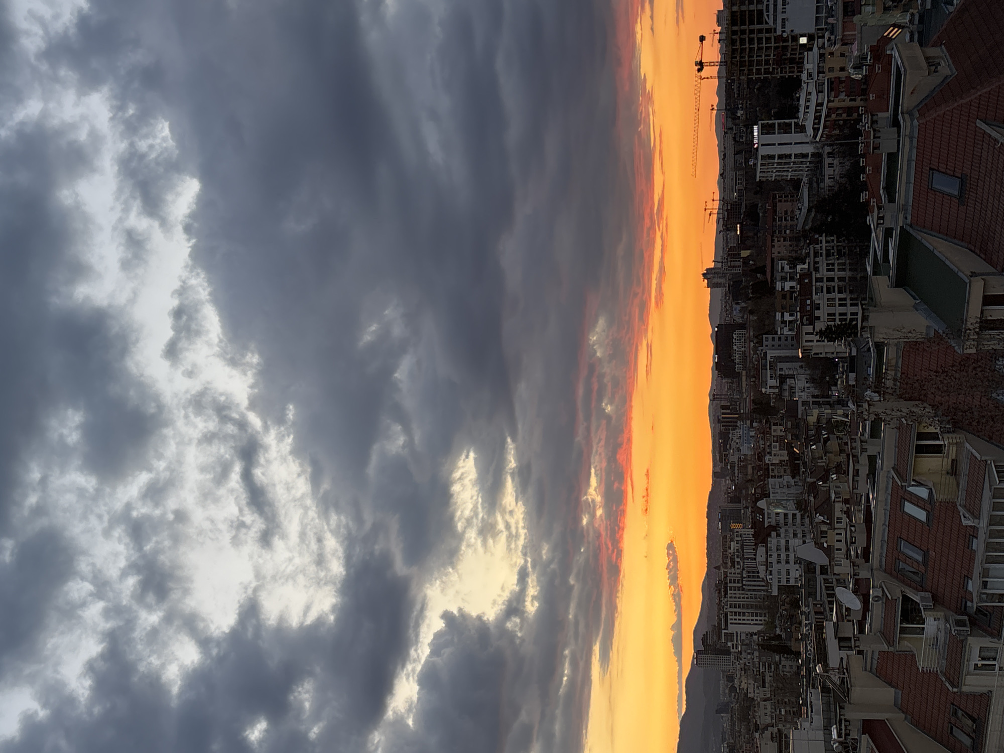 Sofia sunset documented from multiple vantage points April 5