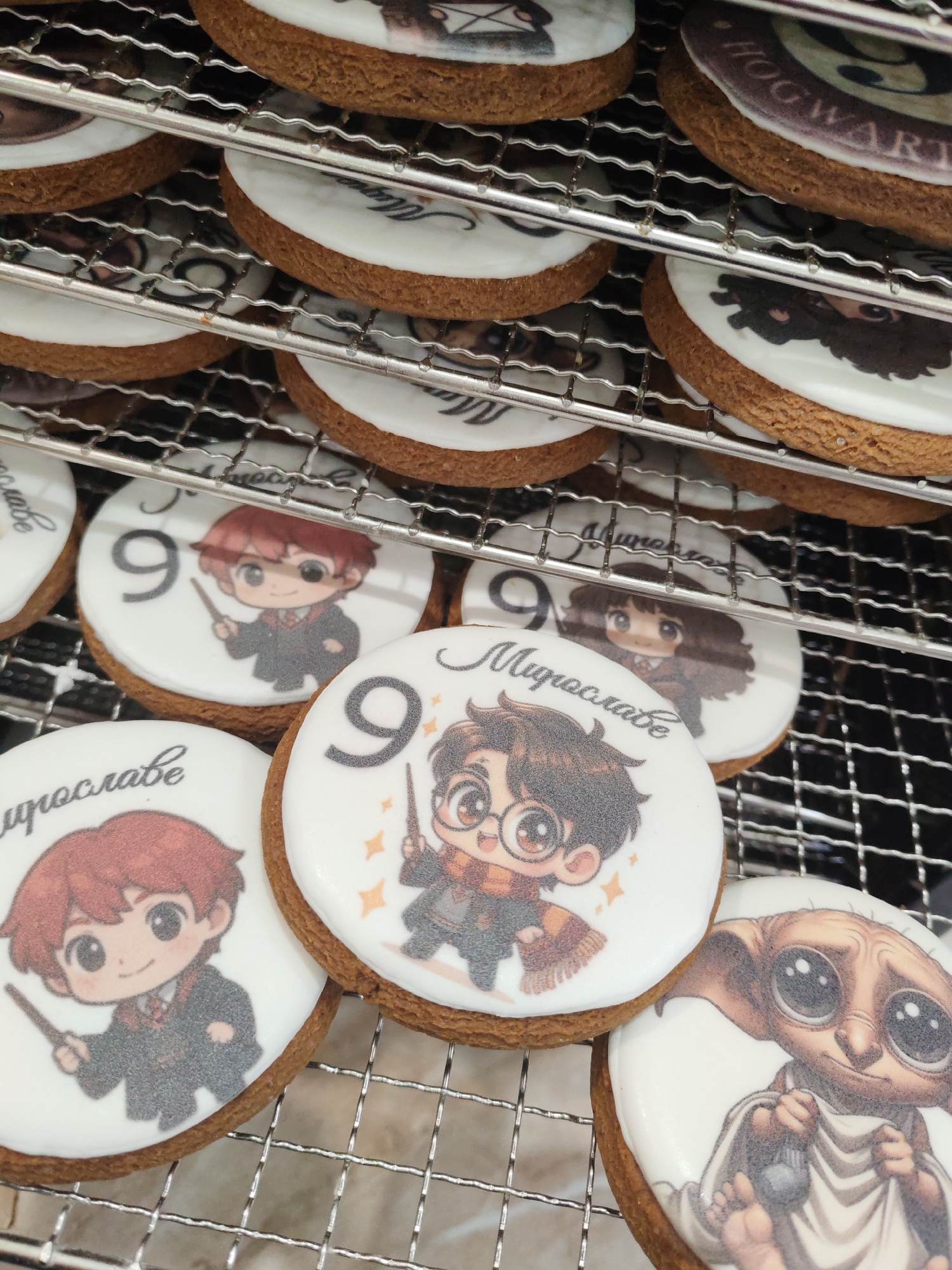 Domestic moments captured: Harry Potter cookies, fresh produce, tech equipment