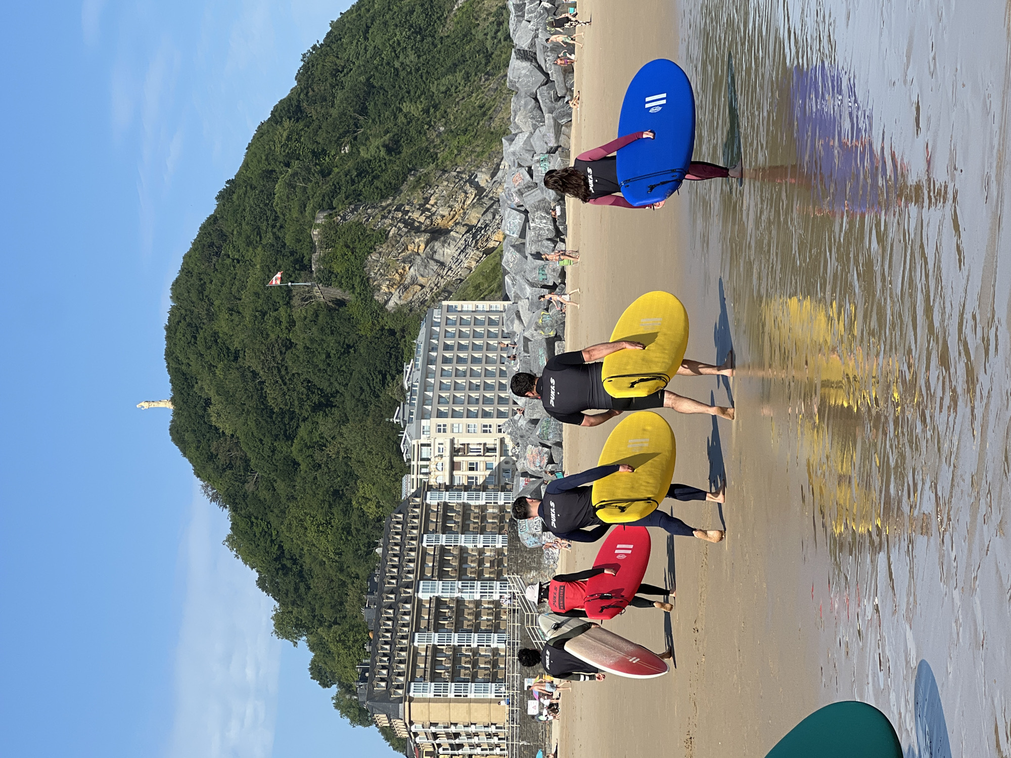 Morning beach activity at La Concha, San Sebastián
