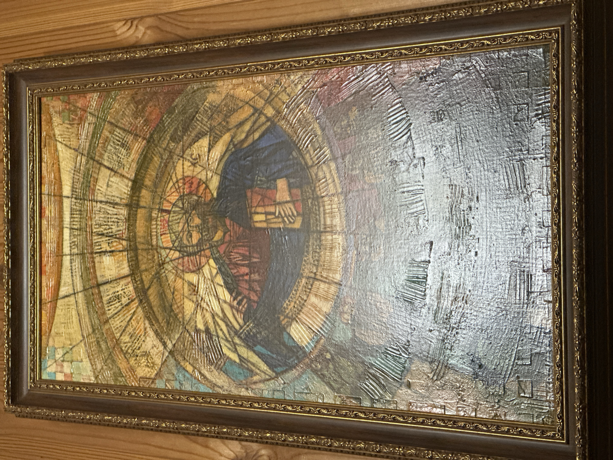 Evening documentation of religious art and nighttime scenes in Kurlutovka