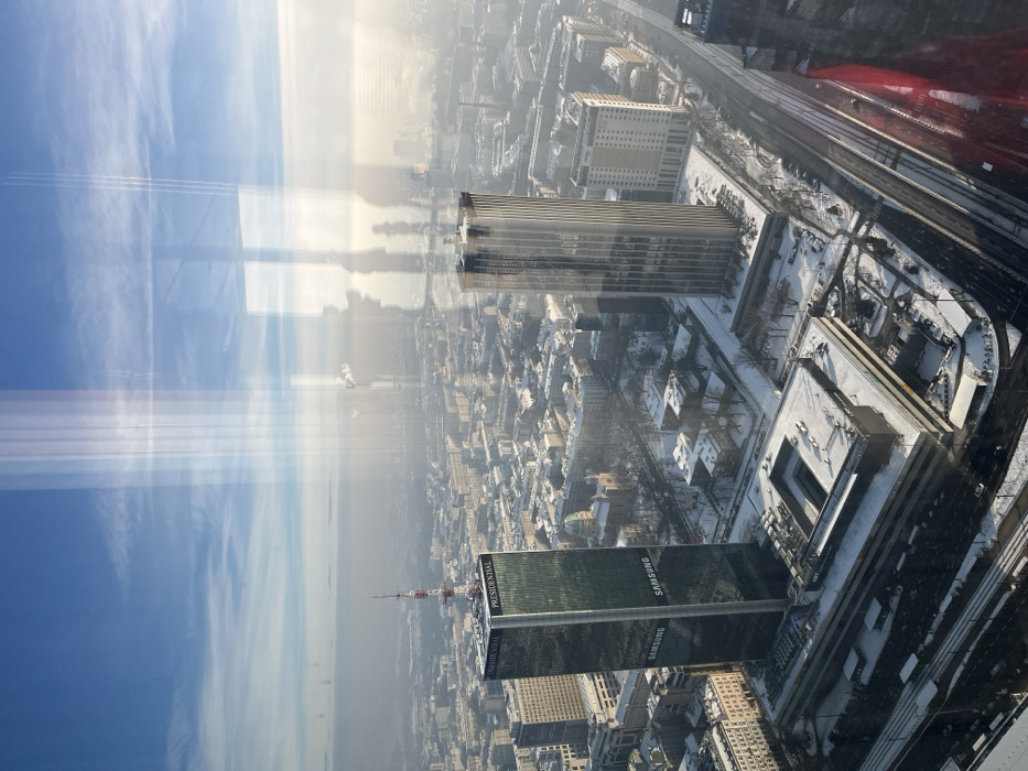 Winter scenes documented across Warsaw's business district and metro