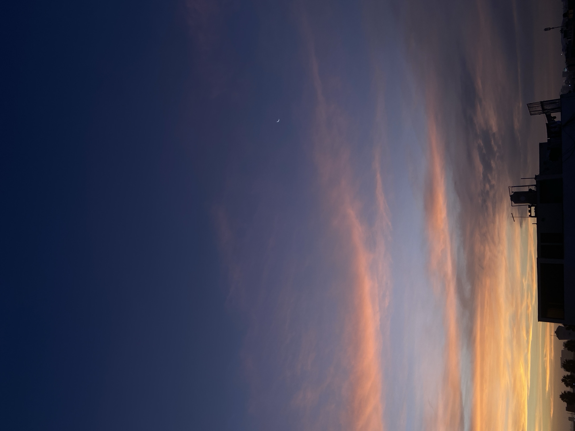 Dramatic sunset observed over La Perla, Peru urban district