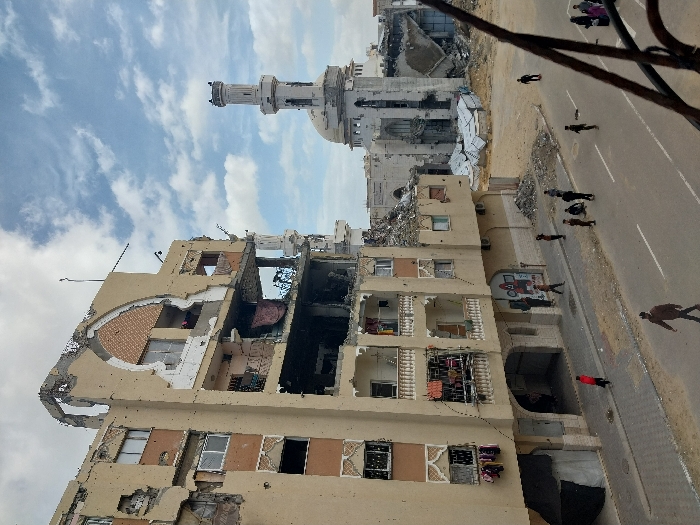 Structural damage documented on Khan Yunis street