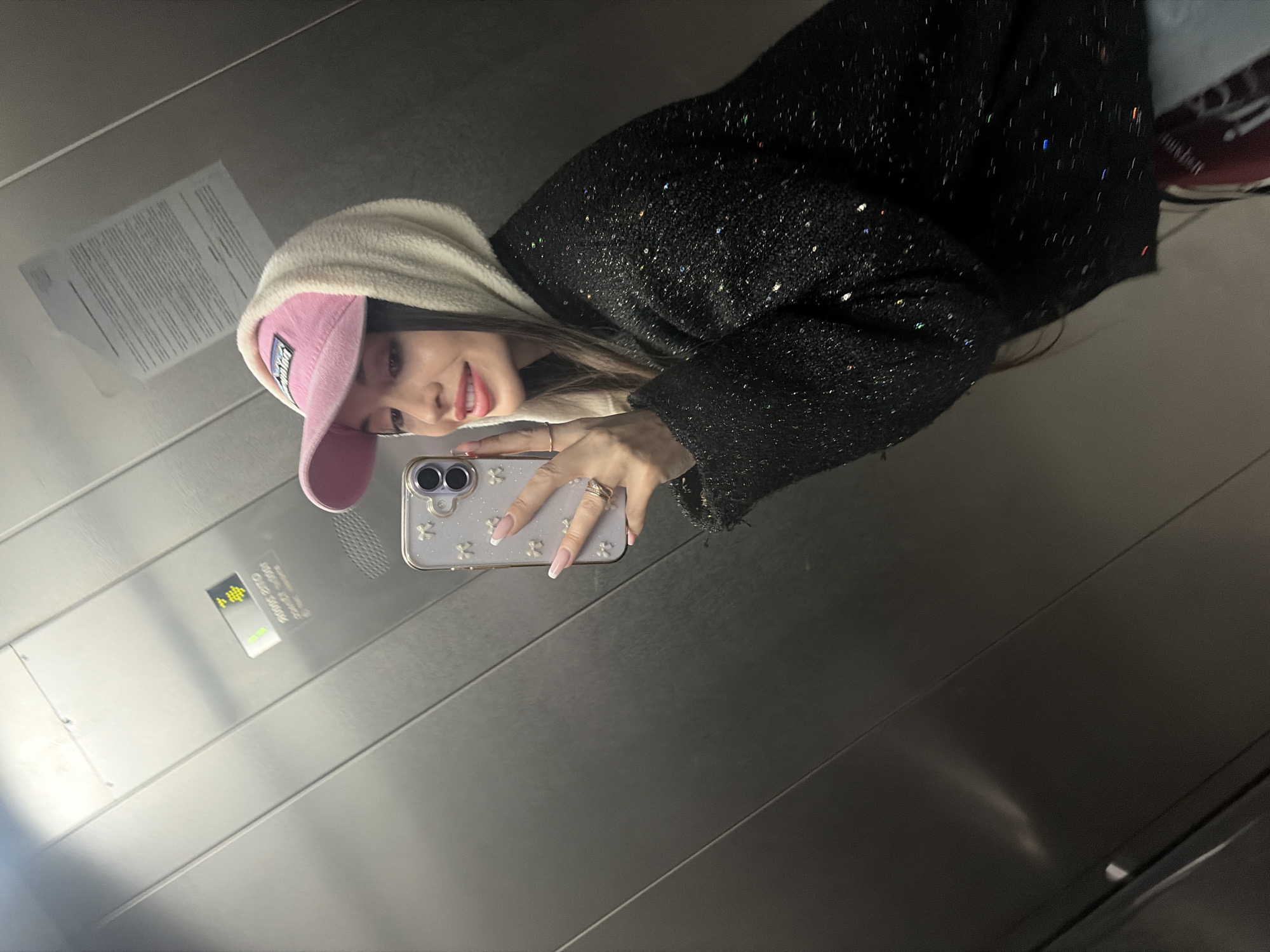 Woman takes elevator selfies in Saint Petersburg