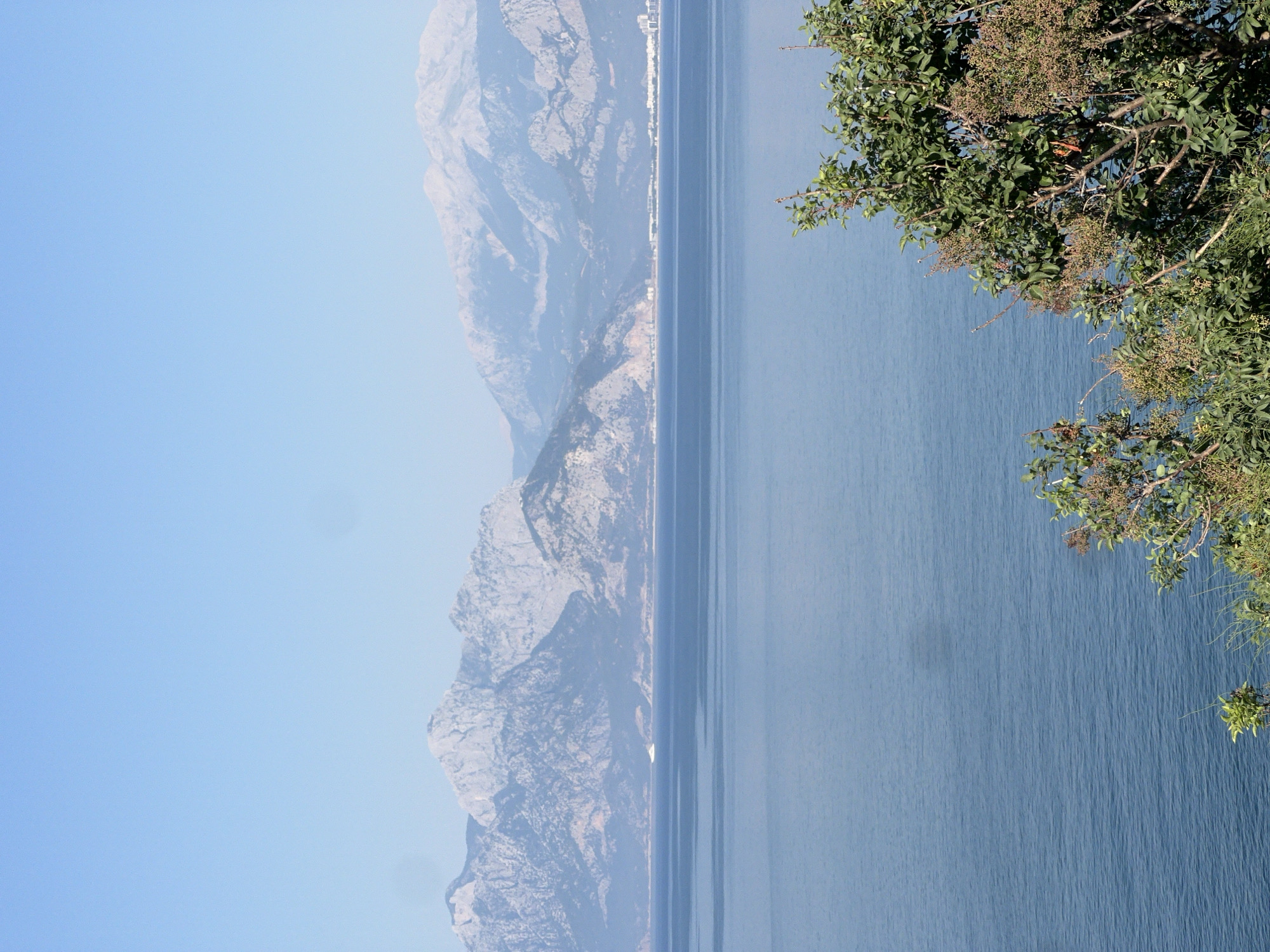 Coastal views and park life in Antalya on a clear morning