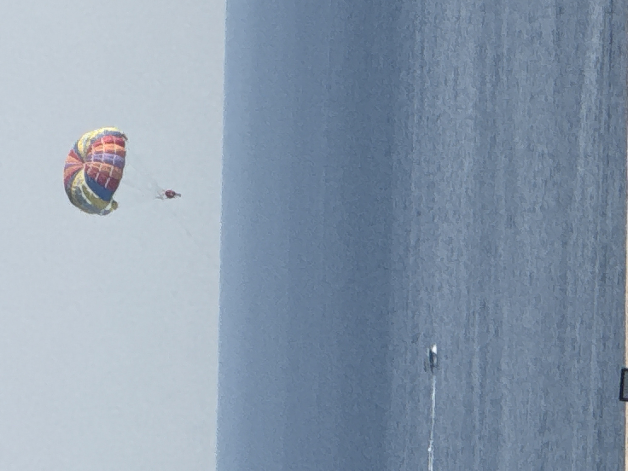 Parasailing off the Montenegrin coast on a sunny afternoon