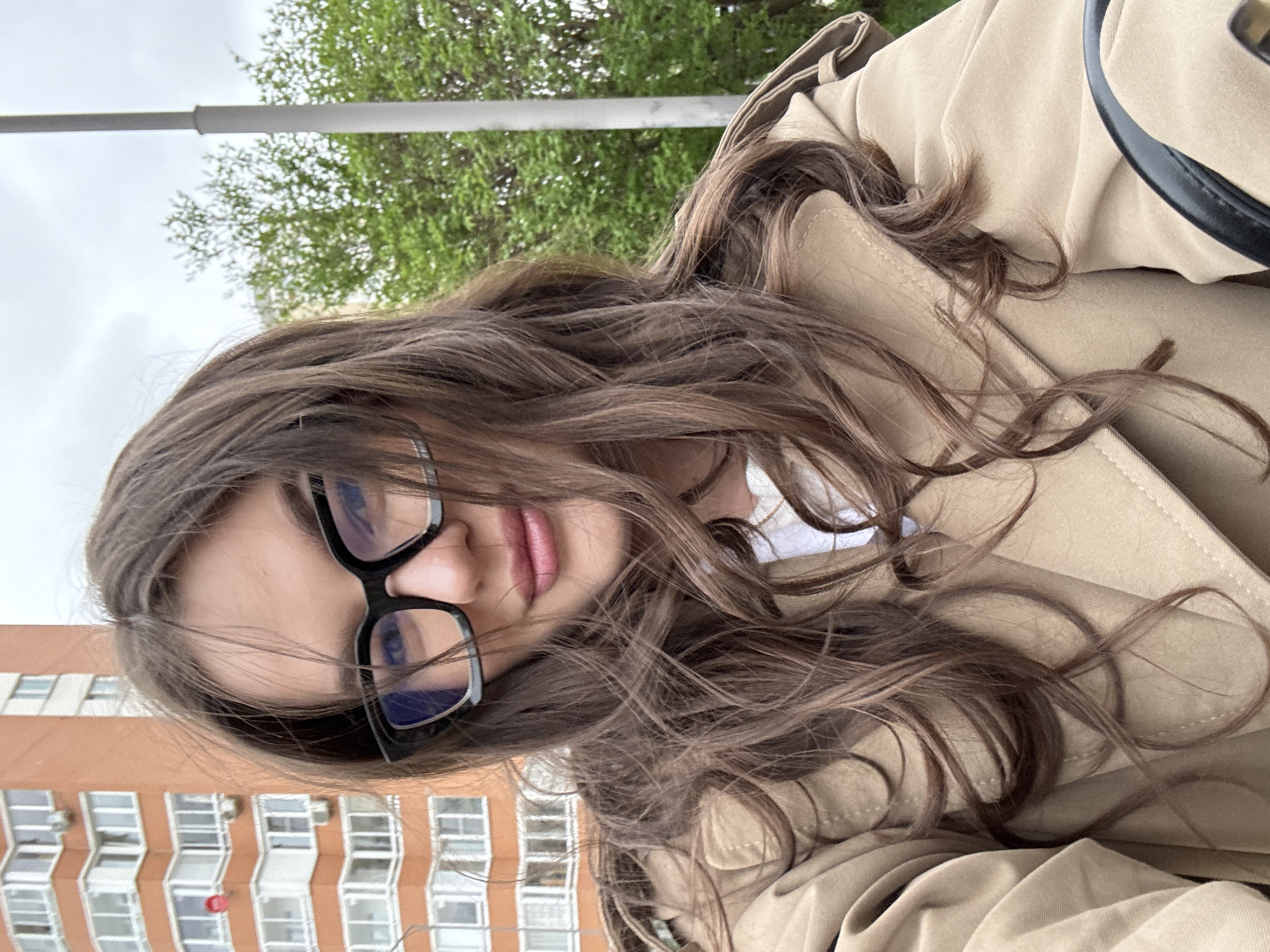 Woman takes selfies around Vnukovo business park
