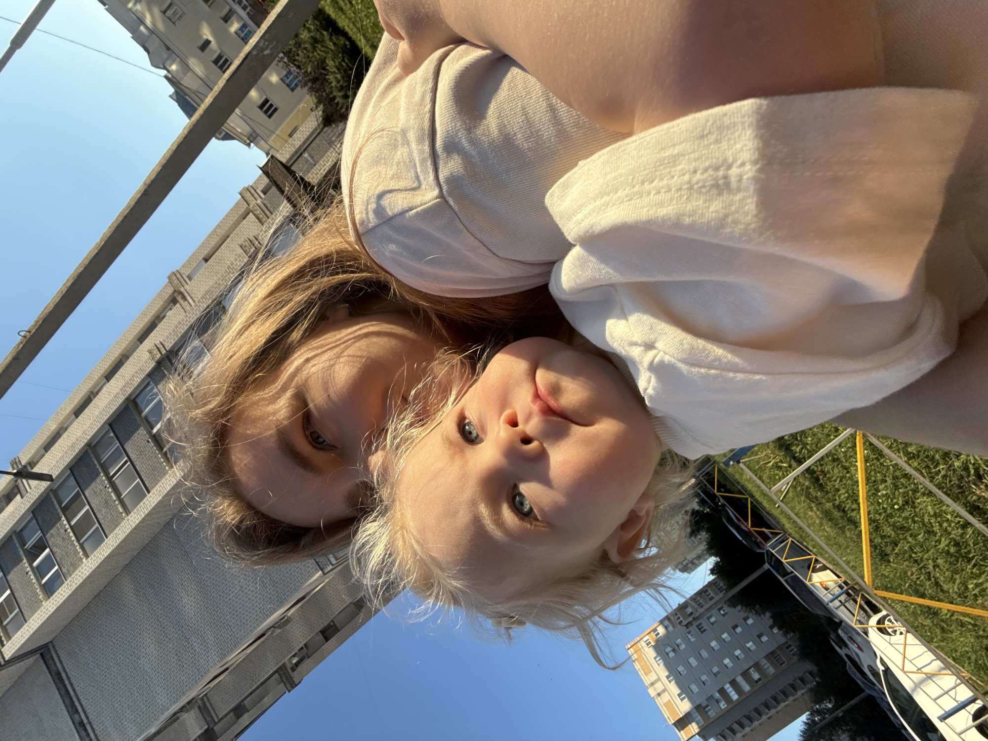 Sunny afternoon outing with a toddler in Vladimir, Russia