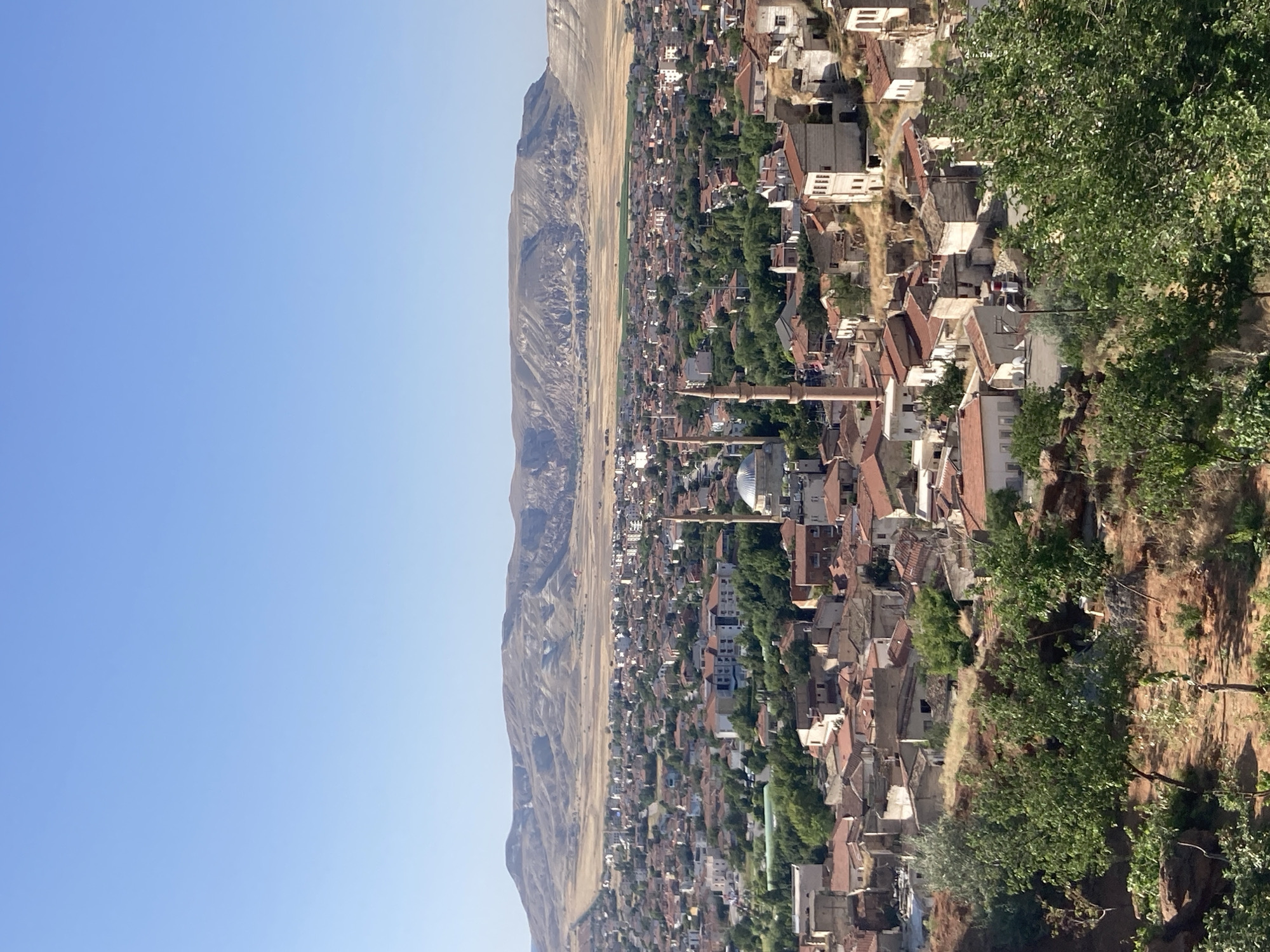Hillside panoramas over Avanos on a clear Cappadocia morning