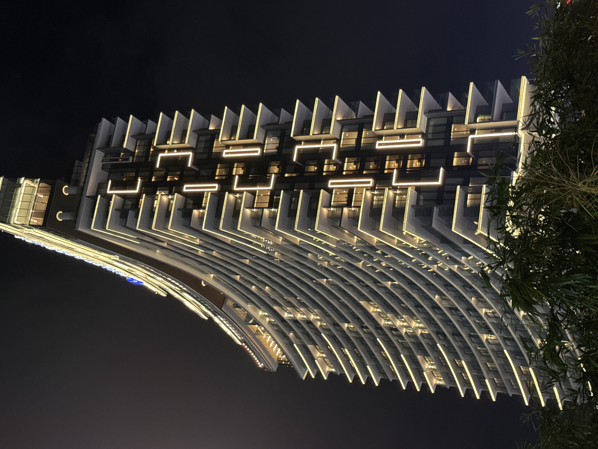 Nha Trang's beachfront strip lit up at night