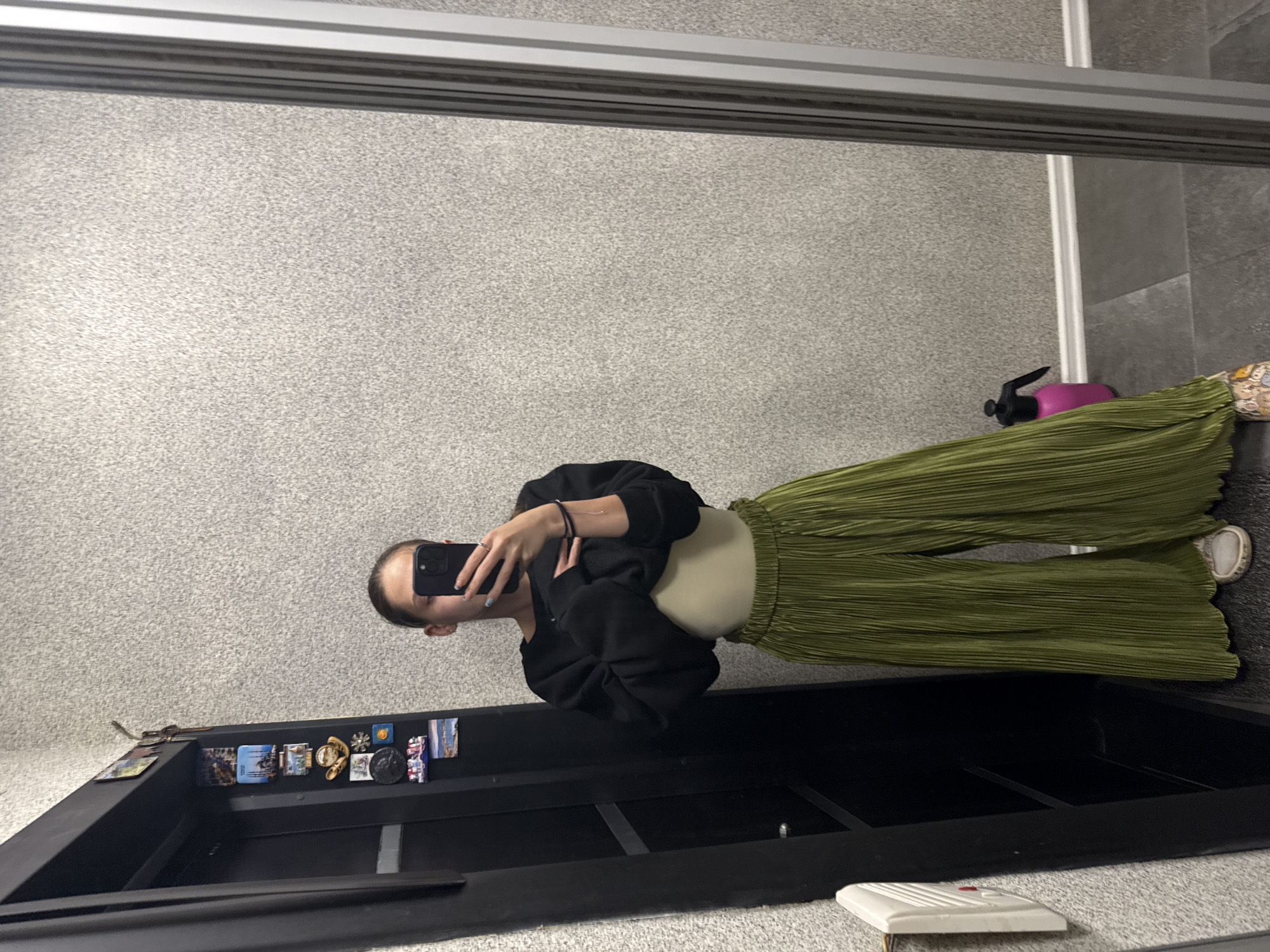 Indoor photo session with mirror selfies and bed portraits