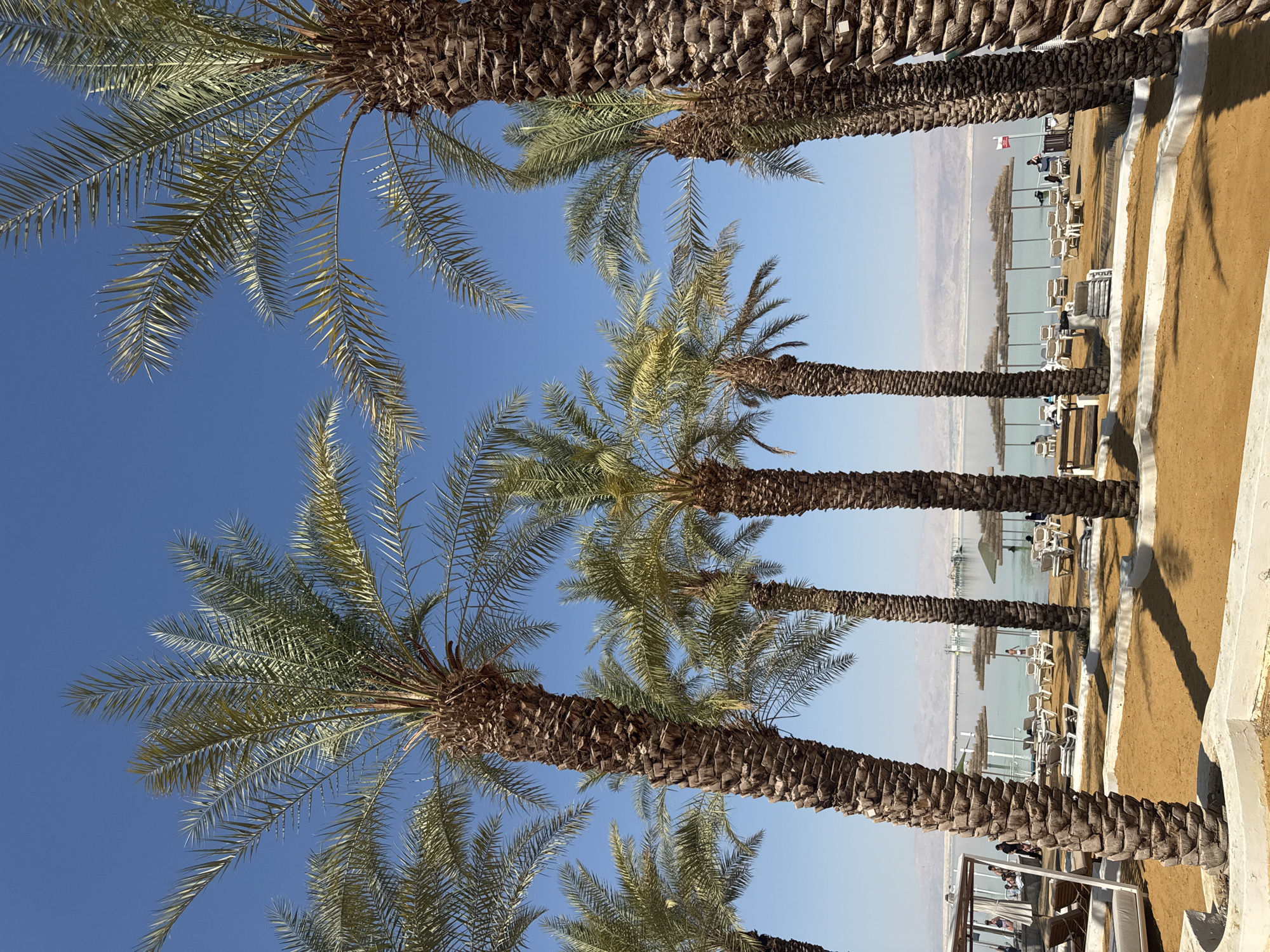 Empty beach resort on the Dead Sea, midday