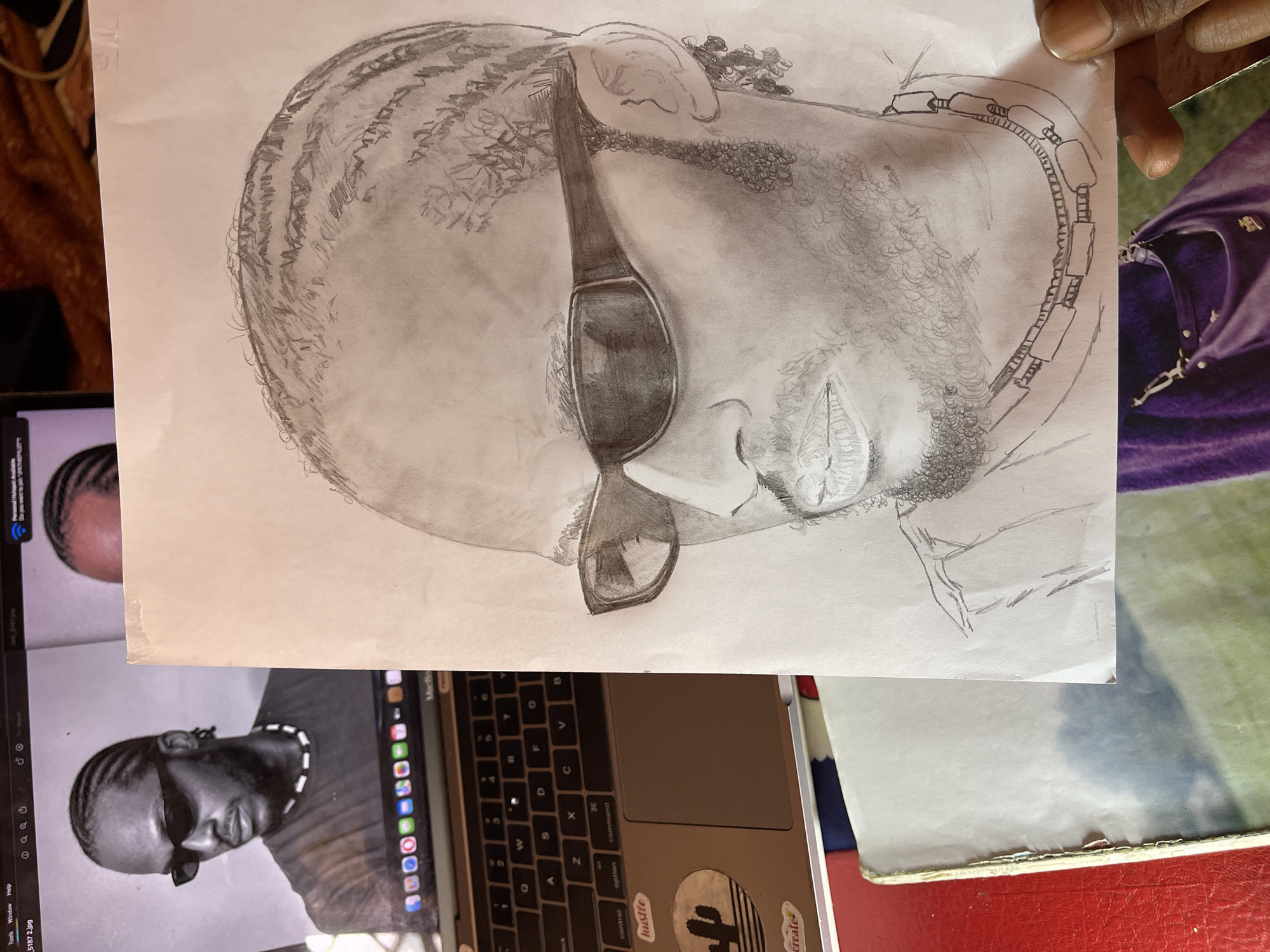 Artist creates detailed portrait in Jos workspace session