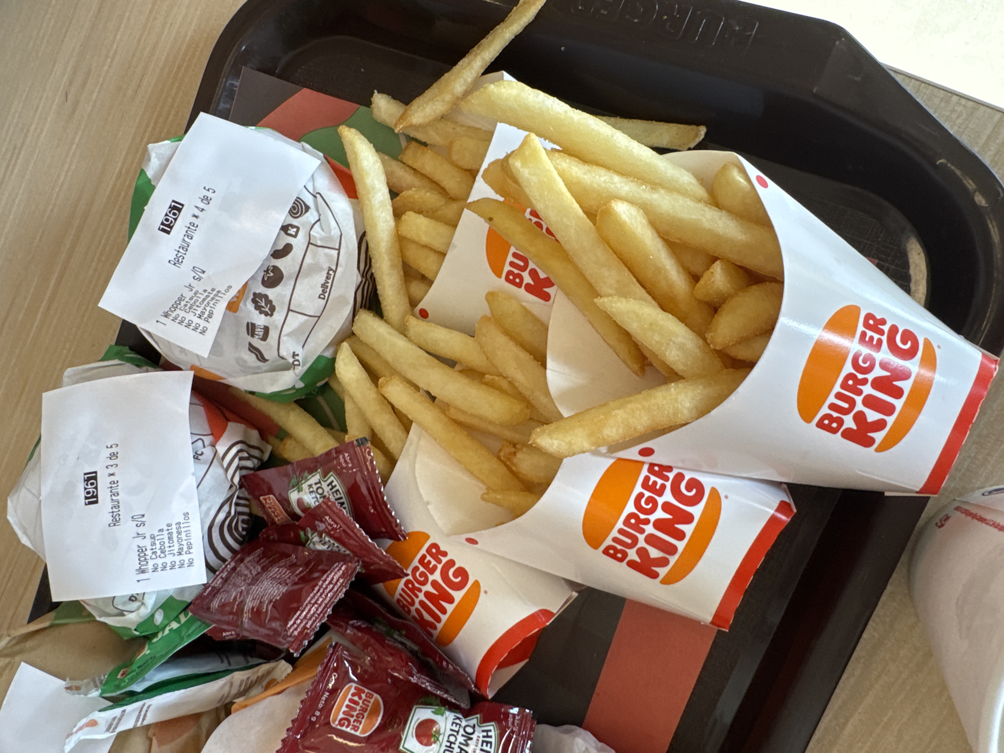 Late night Burger King meal documented in Mexico City neighborhood