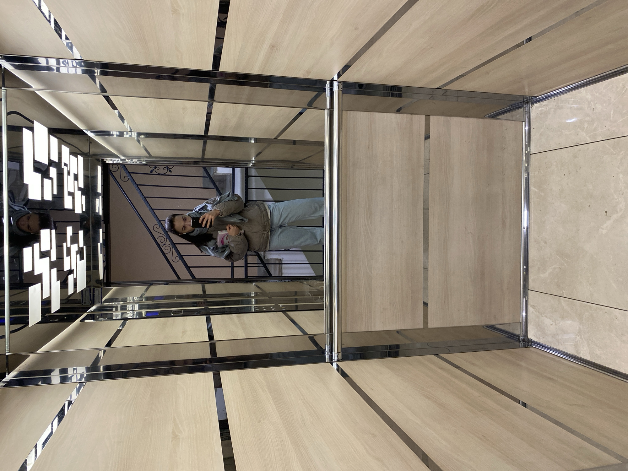 Ordinary moments captured in Novi Sad: elevator interior, sidewalk scene