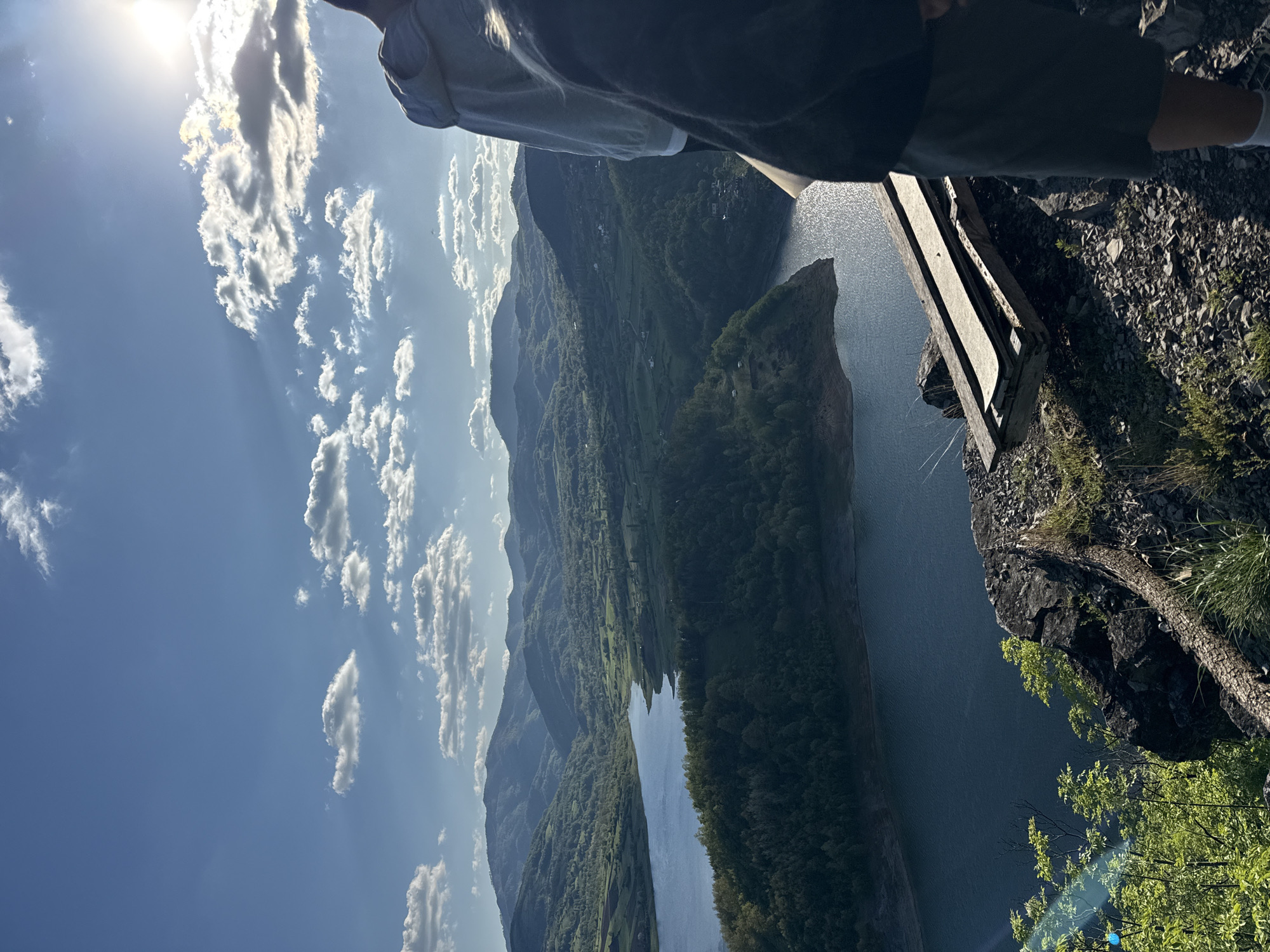 Visitors enjoy scenic mountain overlook at Lake Zaovine, Serbia