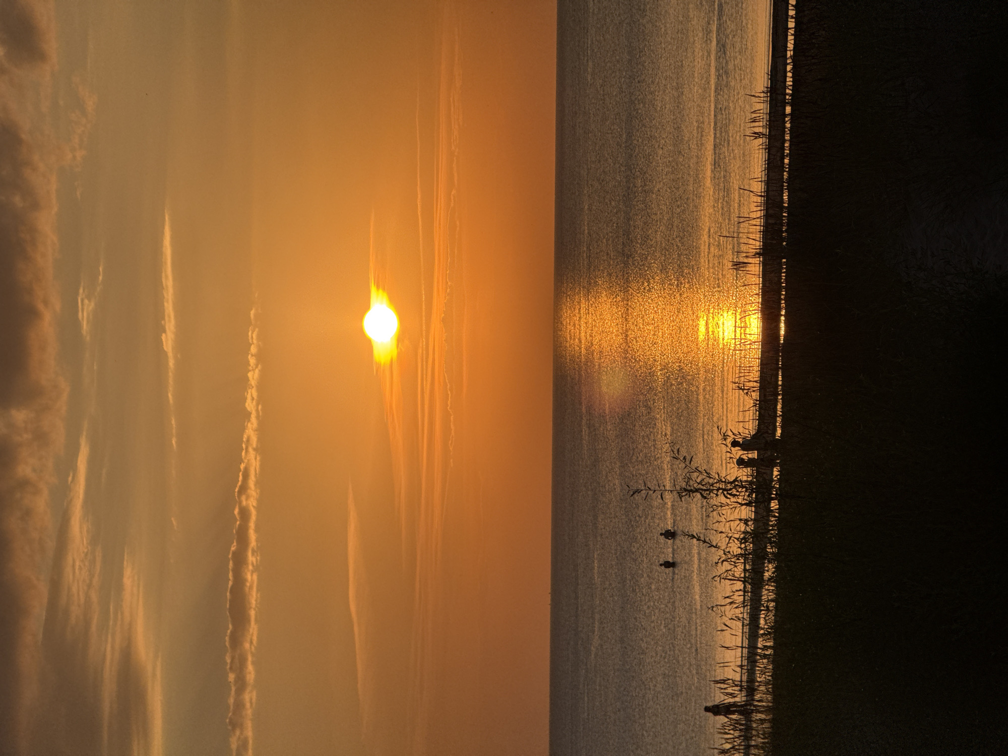 Orange sunset over the Baltic Sea at Kalngale