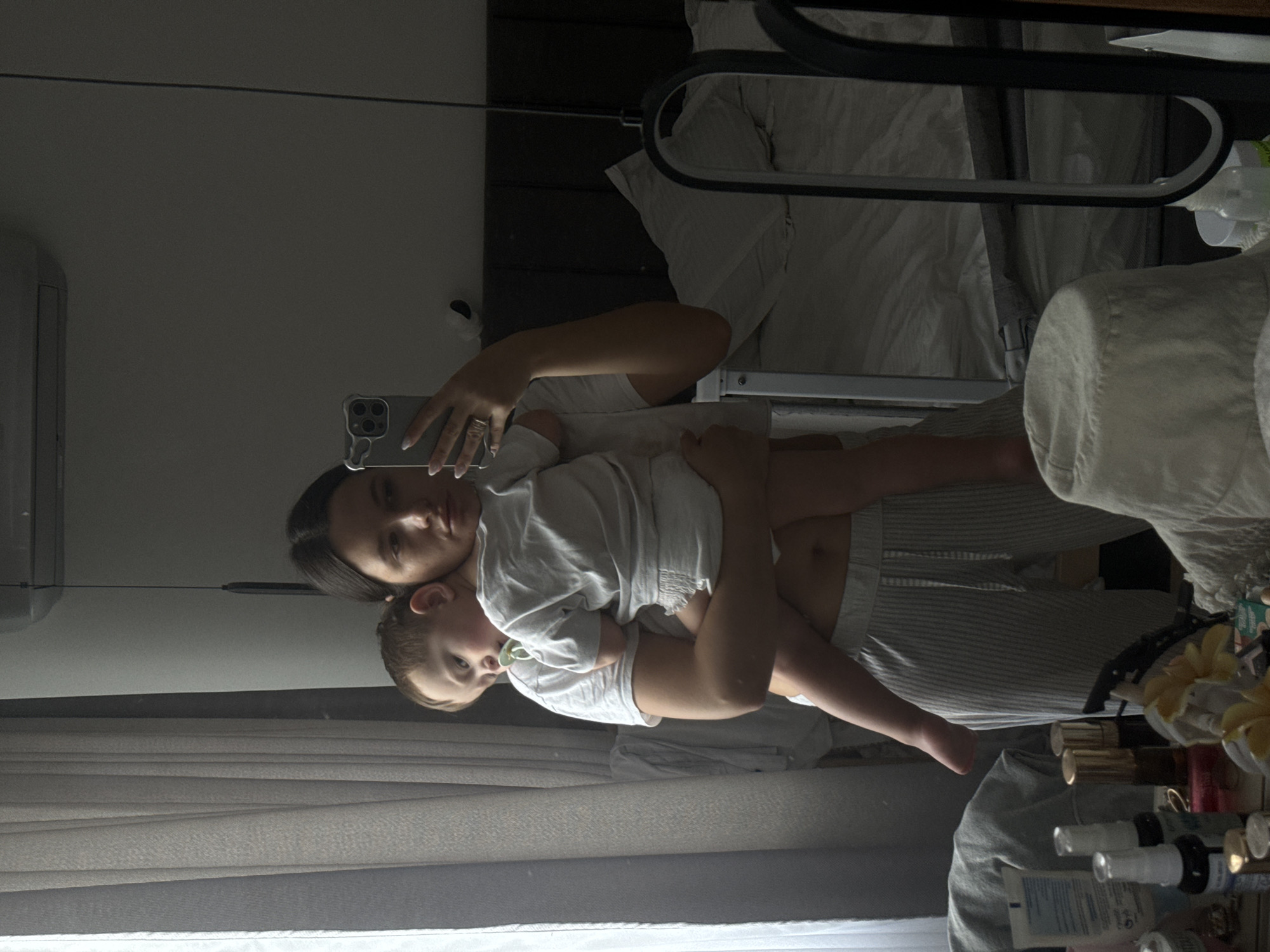 Woman with child photographed indoors in Odintsovo, Russia