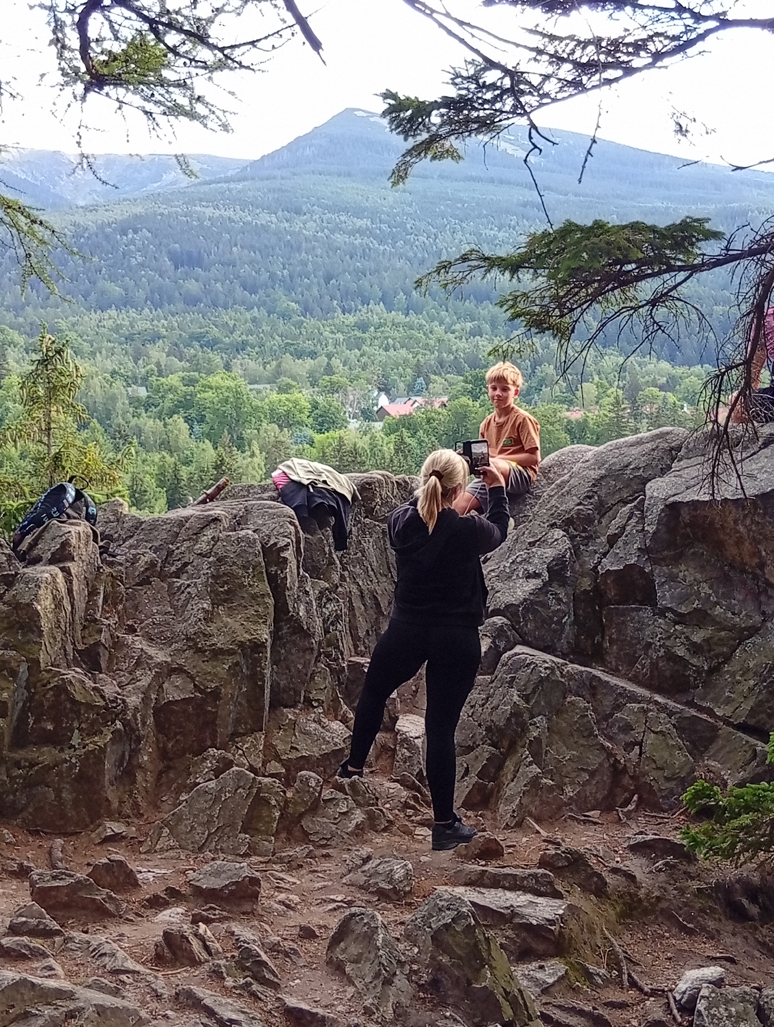 Golden hour roaming the trails and rocks above Karpacz