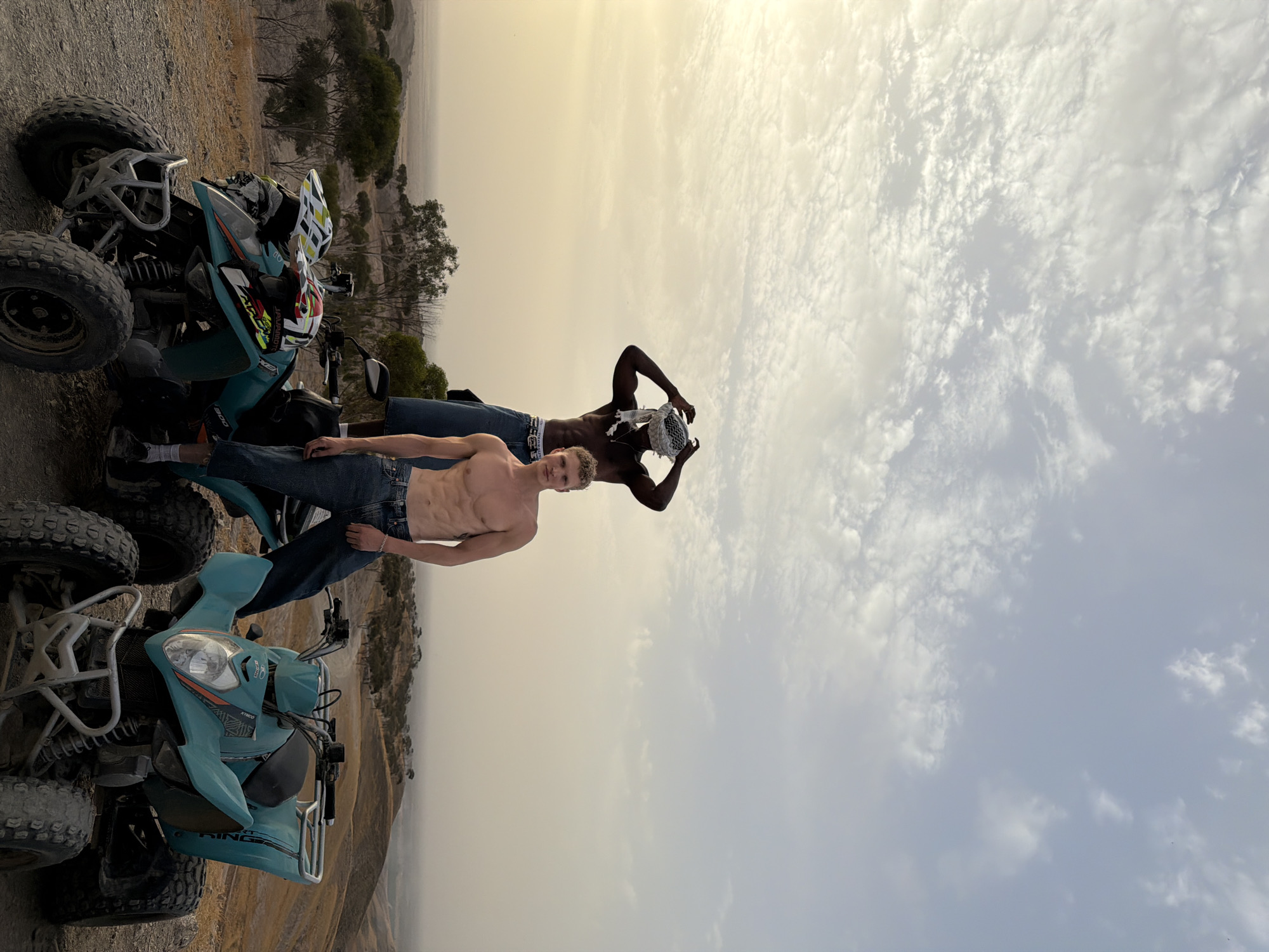 ATV session in the rocky desert hills of Agafay