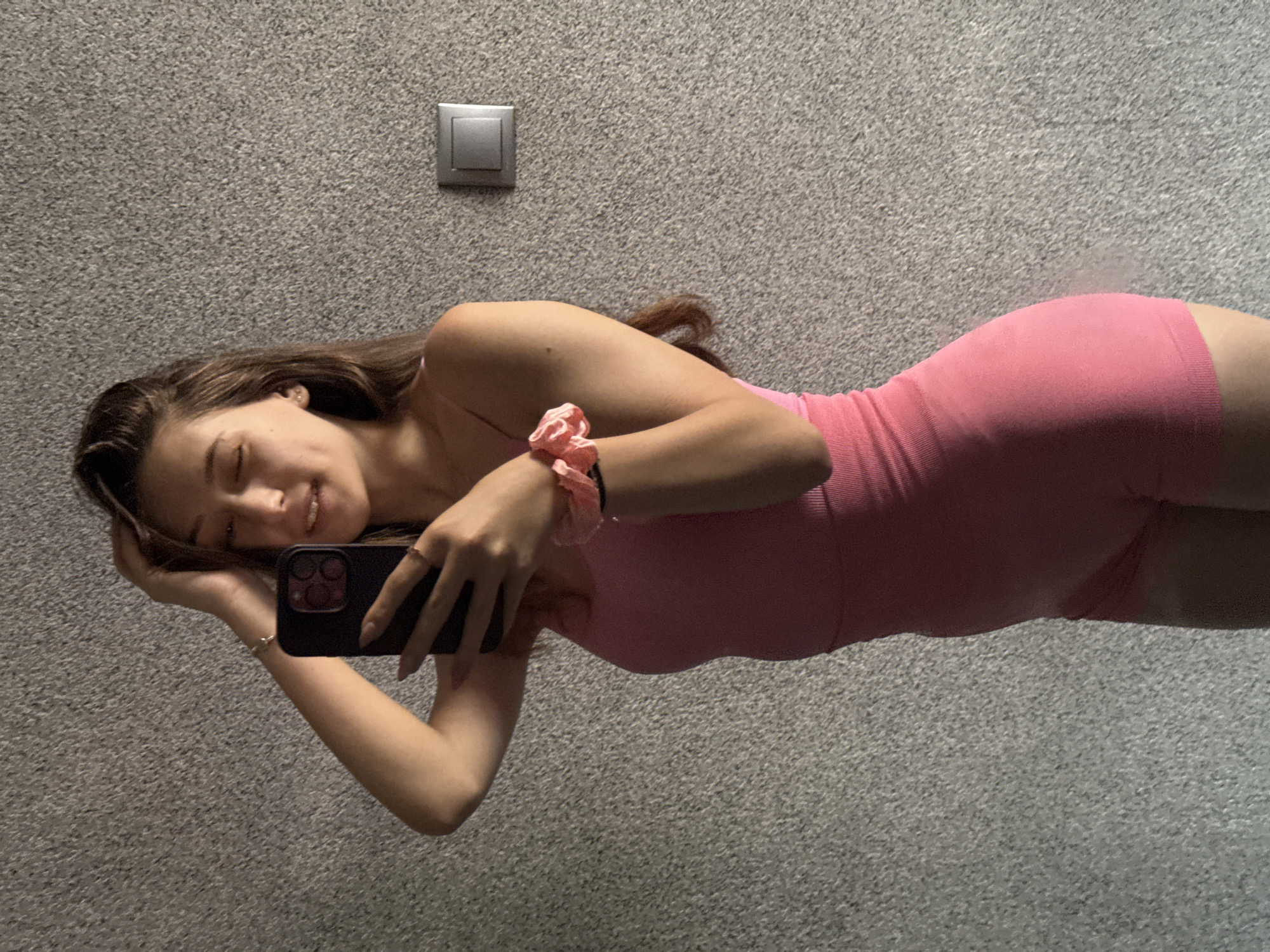 Mirror selfie on the floor of a Sofia bedroom