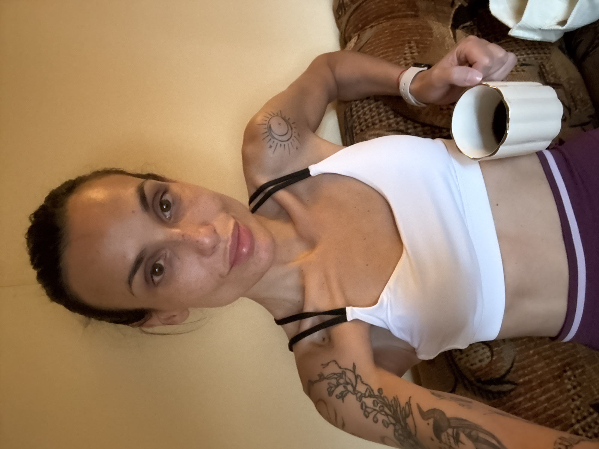 Woman photographed multiple times indoors in Pleven, Bulgaria