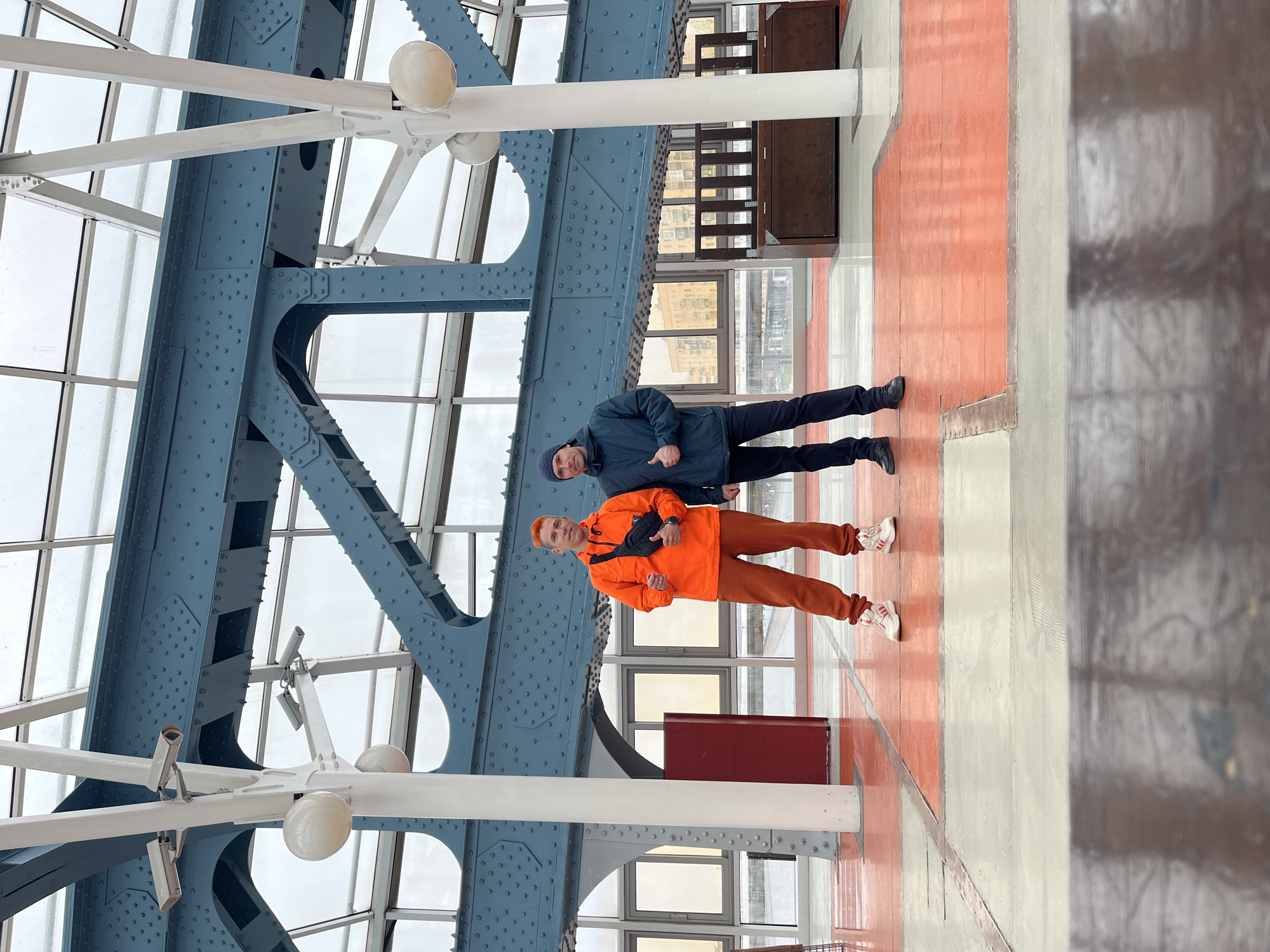 Morning documentation of Moscow's Krymsky Bridge and riverfront cityscape