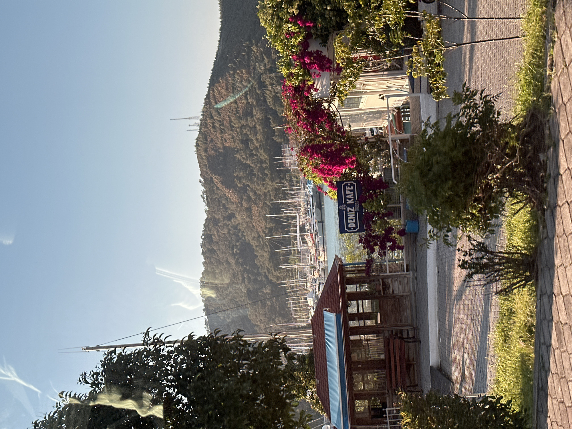 Clear afternoon brings busy marina activity to Fethiye coastline
