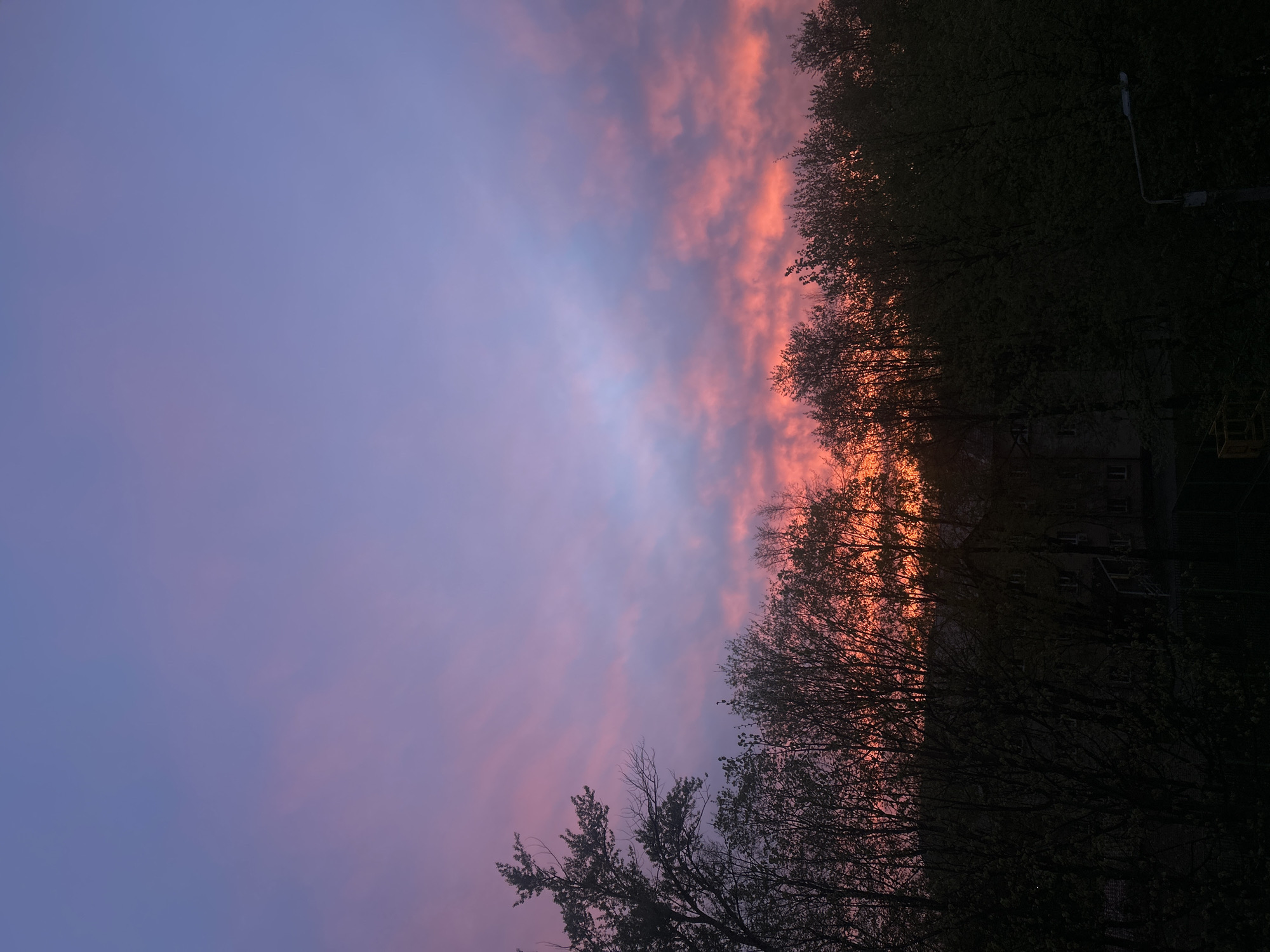 Sunset observed in Klin, Russia displays colorful evening sky