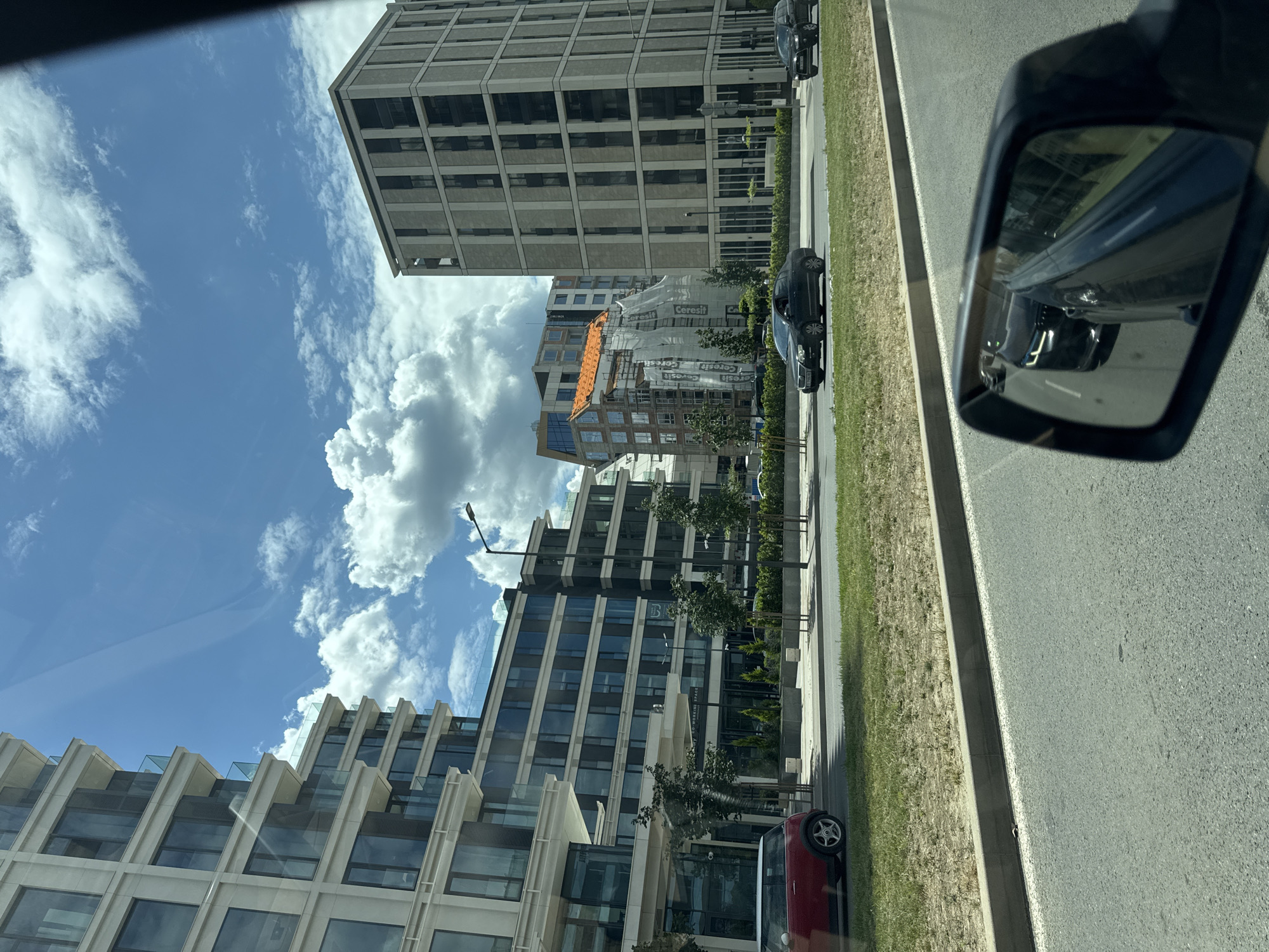 Street-level drive-by of a Sofia city intersection