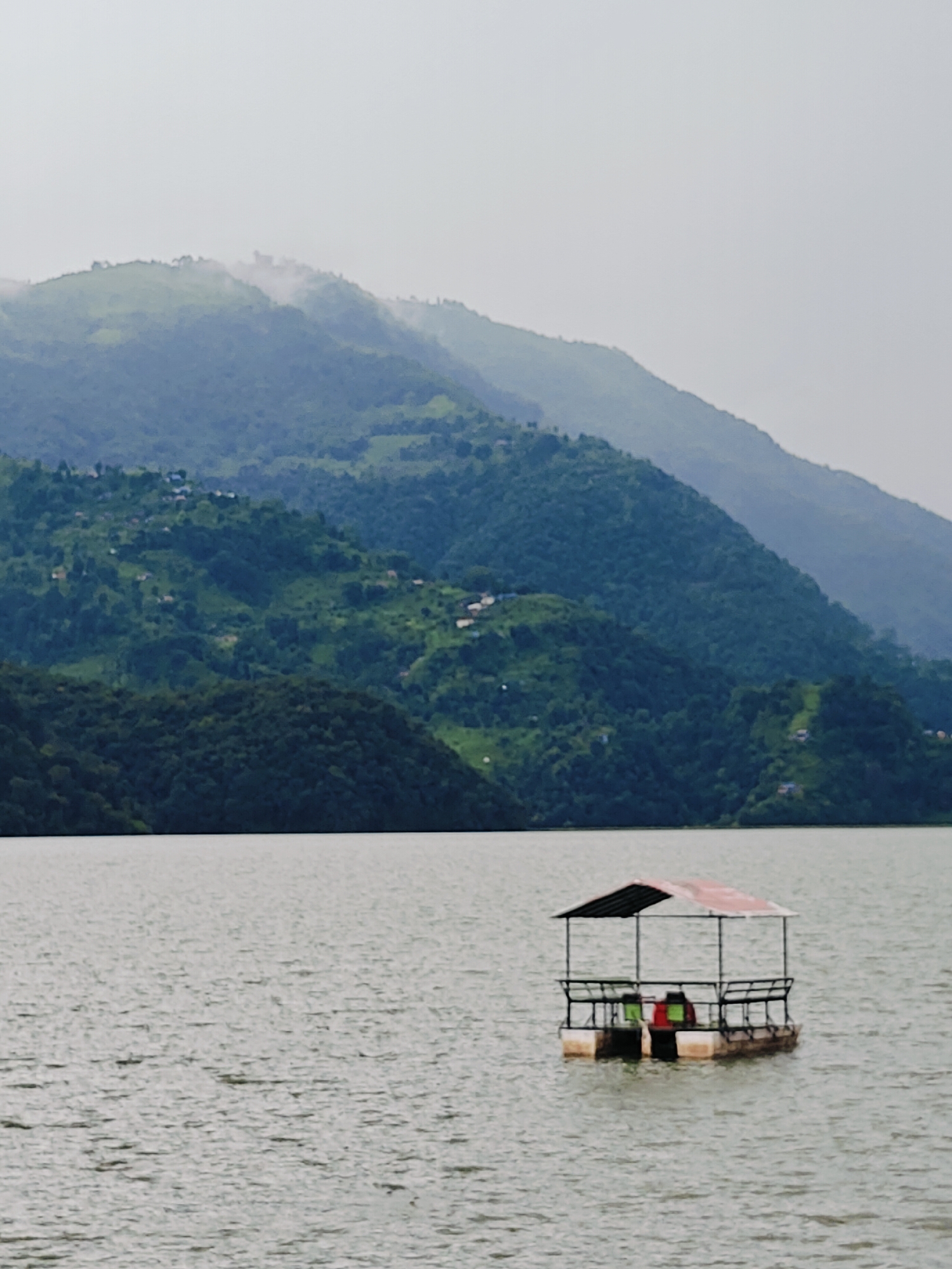 Quiet morning at Phewa Lake, Pokhara's lakeside in full swing