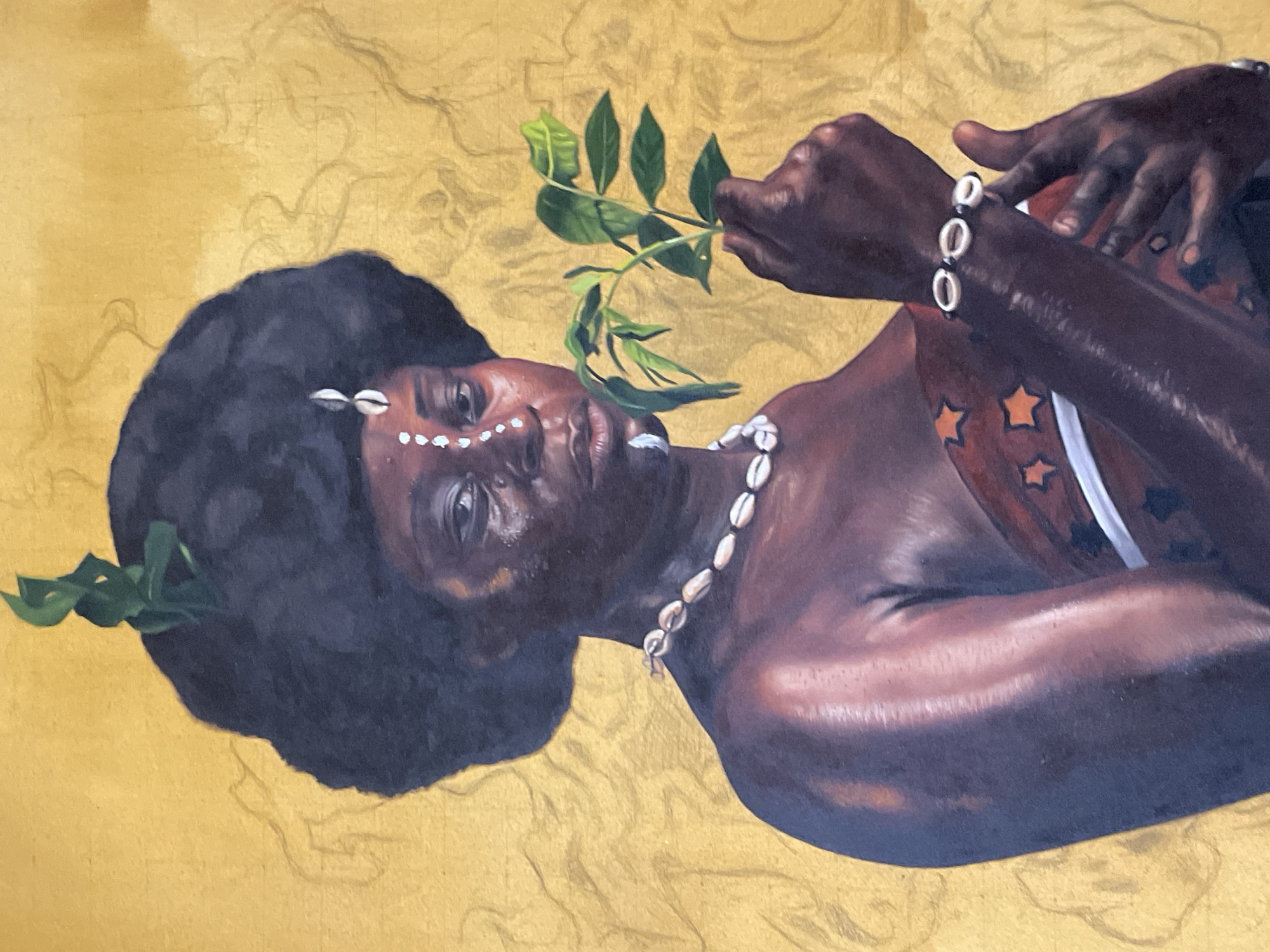 Artist paints traditional African portraits in Ado, Nigeria