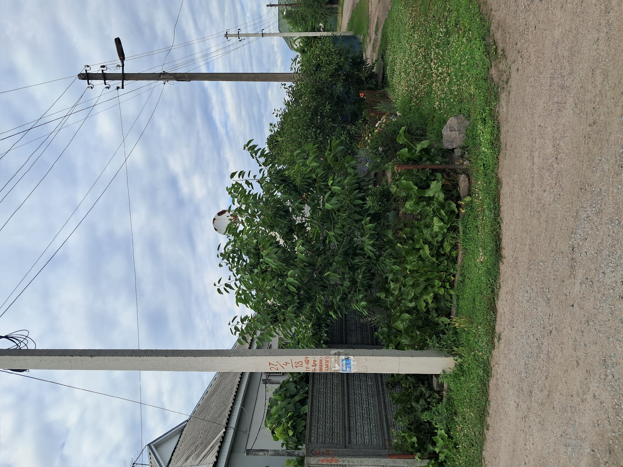 Kremenchuk backstreets and gardens on a grey summer afternoon