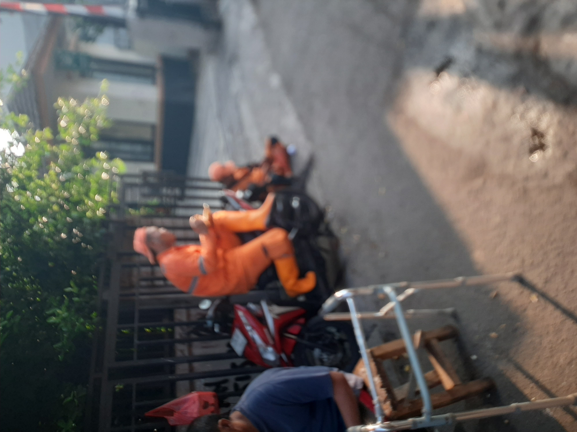 Everyday street life in Central Jakarta, late night.