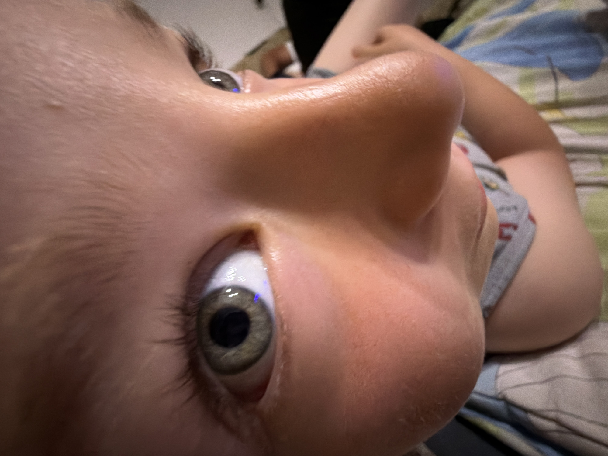 Child takes selfies during playtime in Bulgarian village