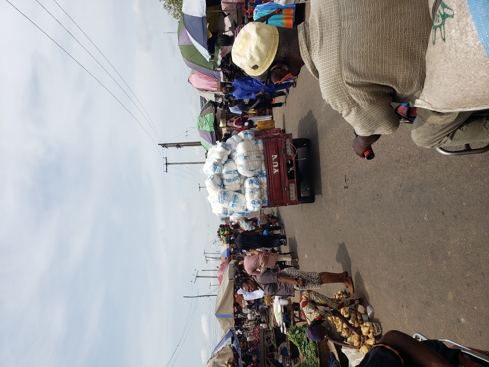 Daily market life continues in Lokoja, Nigeria riverfront districts