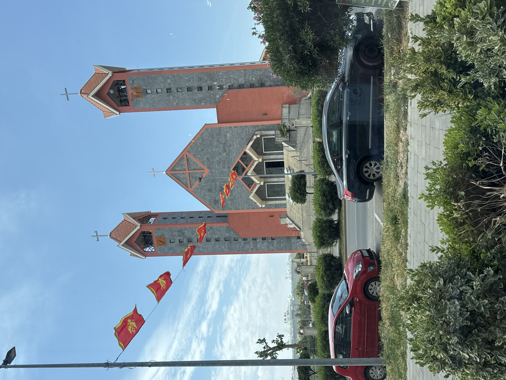 Morning scenes captured around modern church in Bjeliši, Montenegro