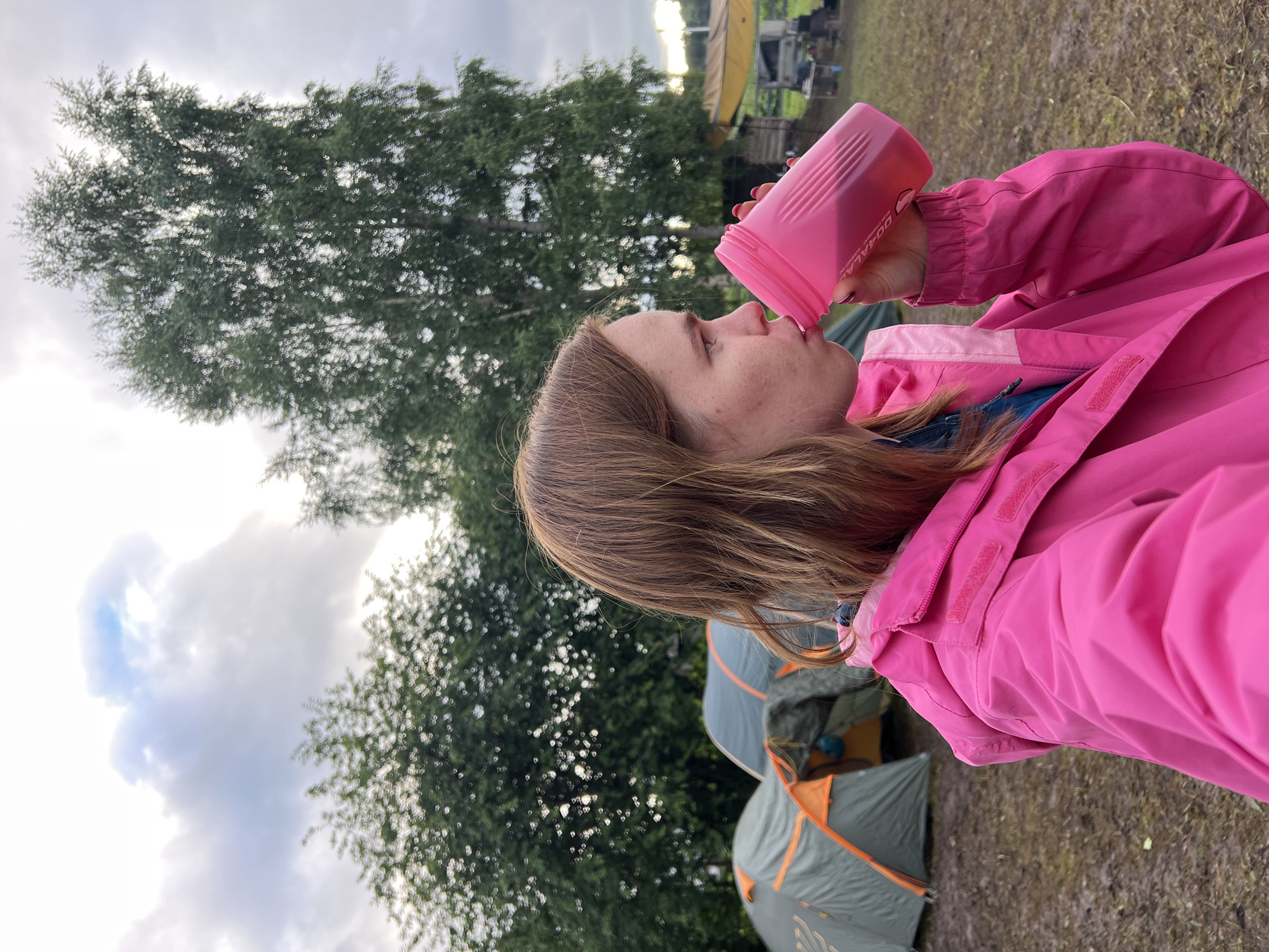 Group camp or expedition day in Сергино's forest clearing