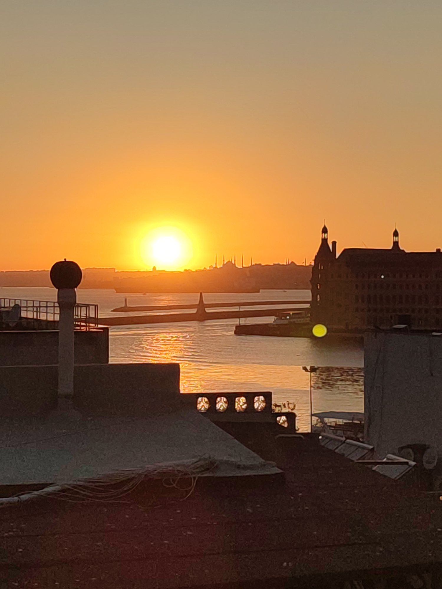 Golden hour over the Bosphorus, seen from Kadıköy rooftops