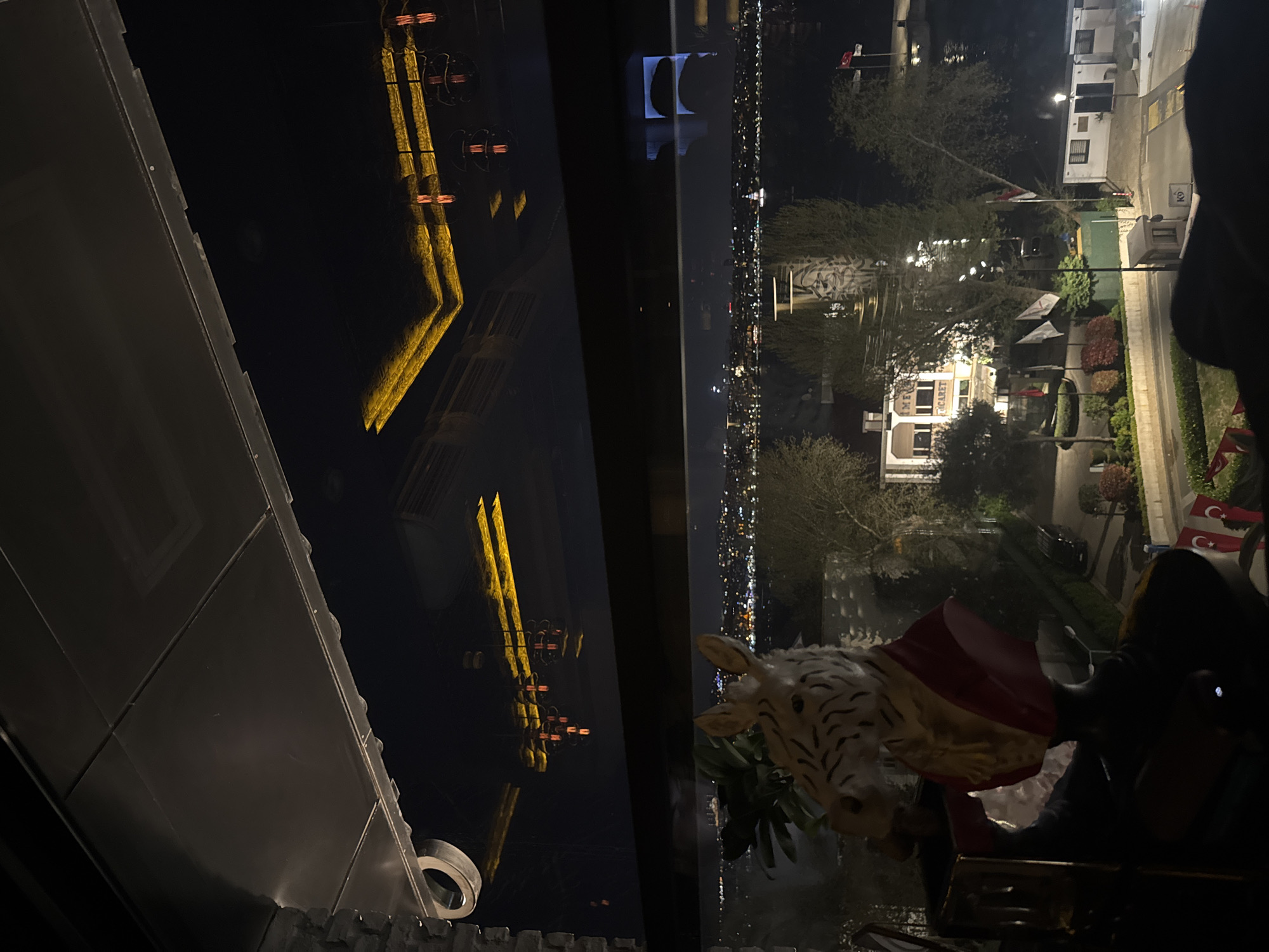 Nighttime city views captured from Beyoğlu windows