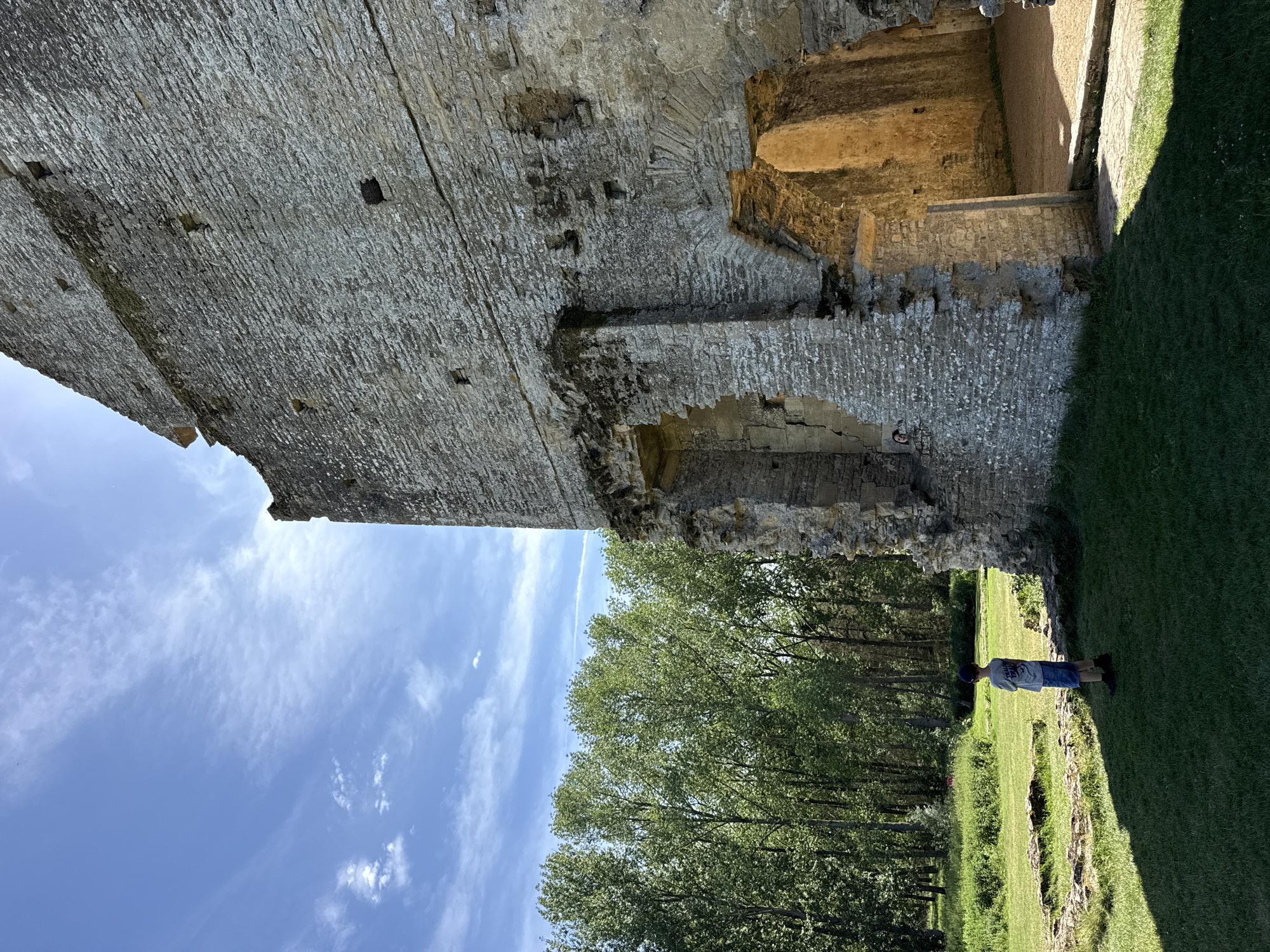 Tourists visit medieval Minster Lovell Hall ruins in Oxfordshire