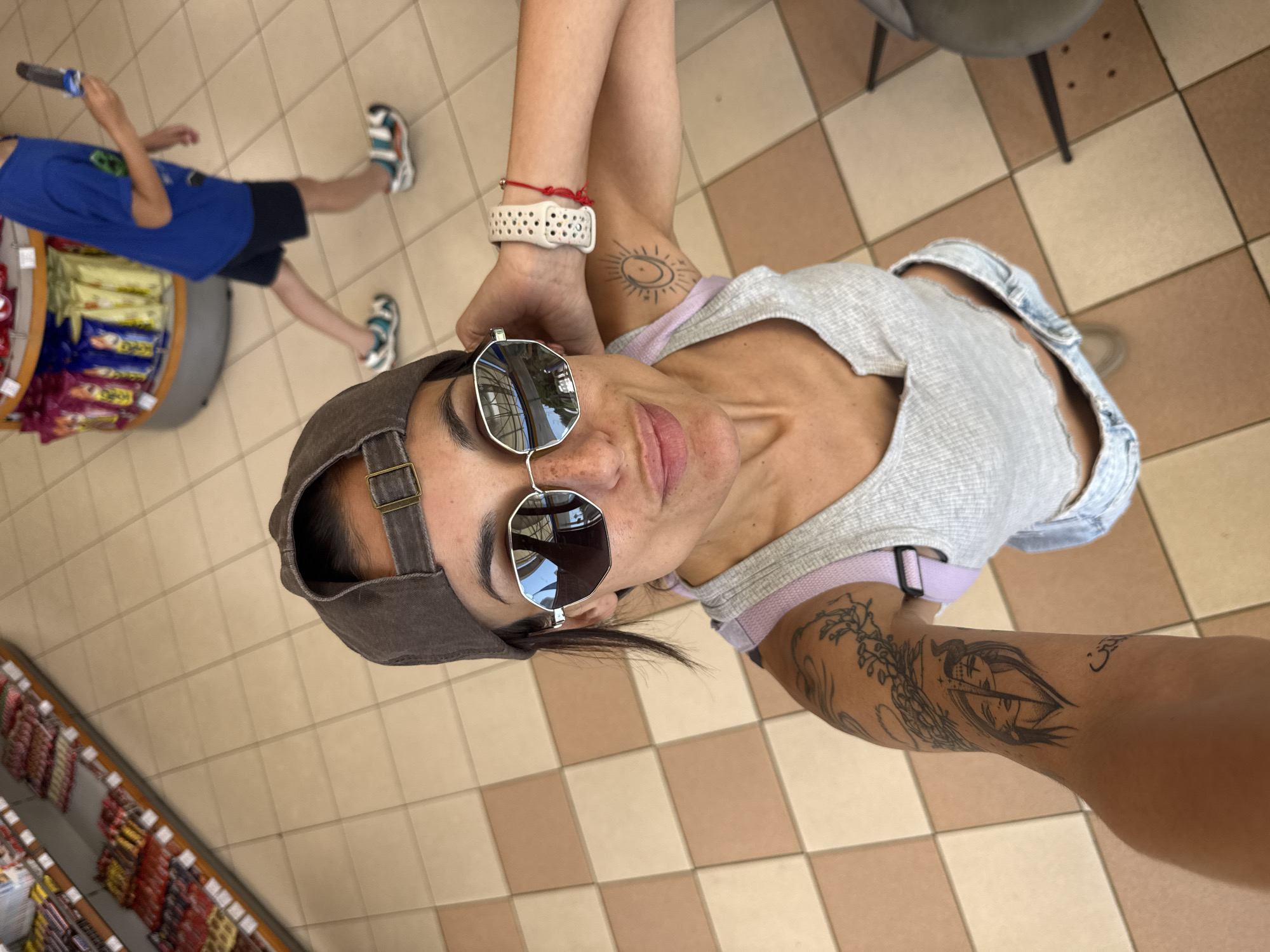Red Bull and a peace sign at a Yablanitsa gas station