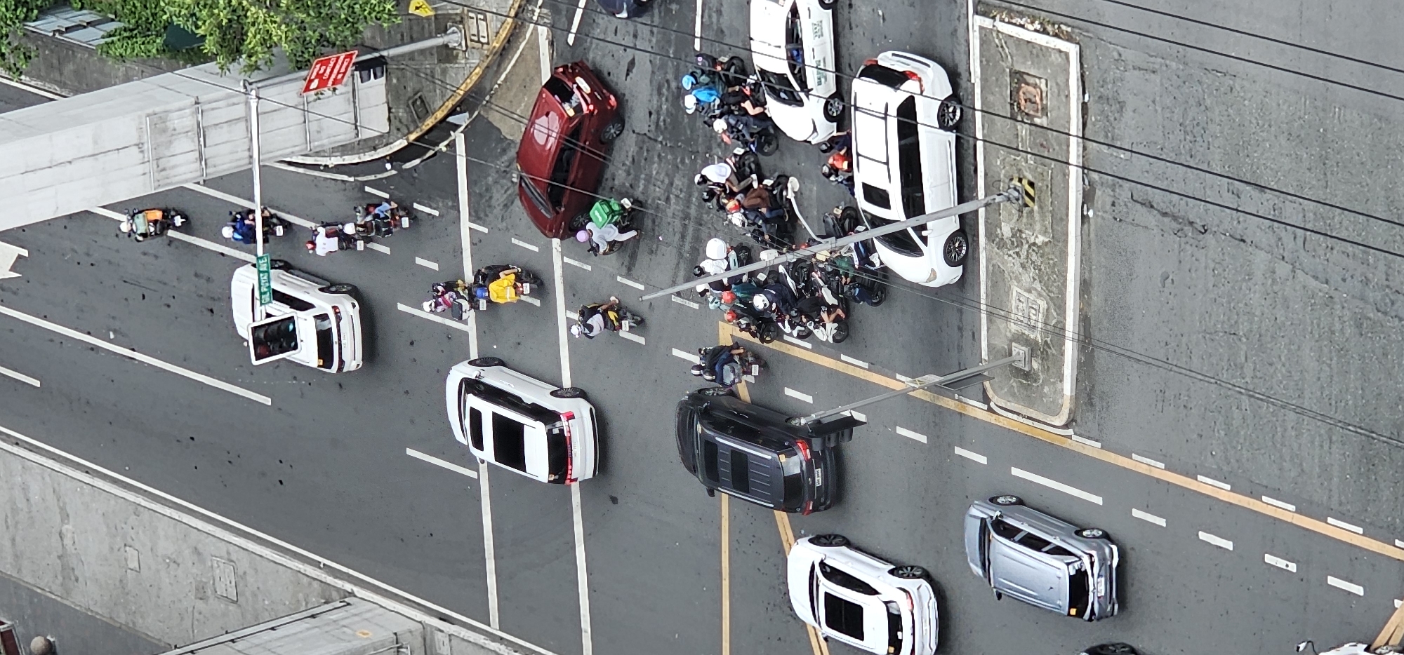 Morning traffic and street activity across Makati City