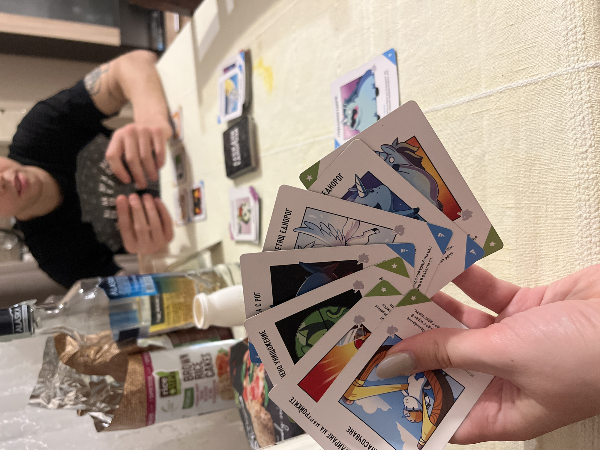 Evening card game and casual moments captured in Varna