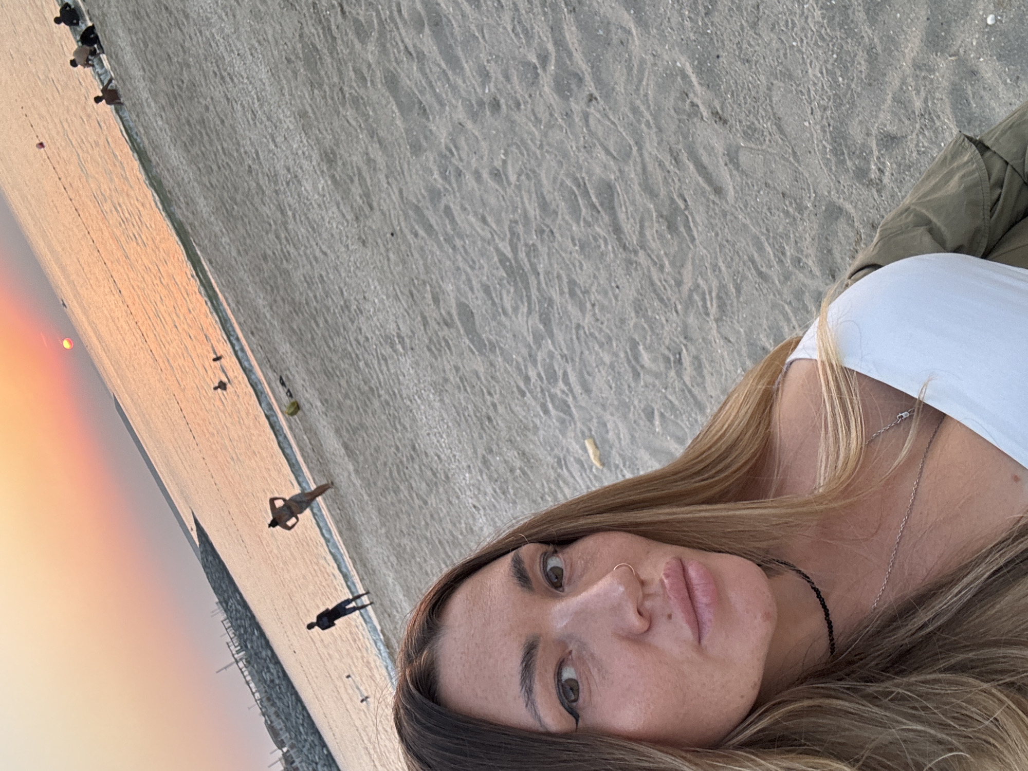 Woman captures sunset selfie at Dubai beach